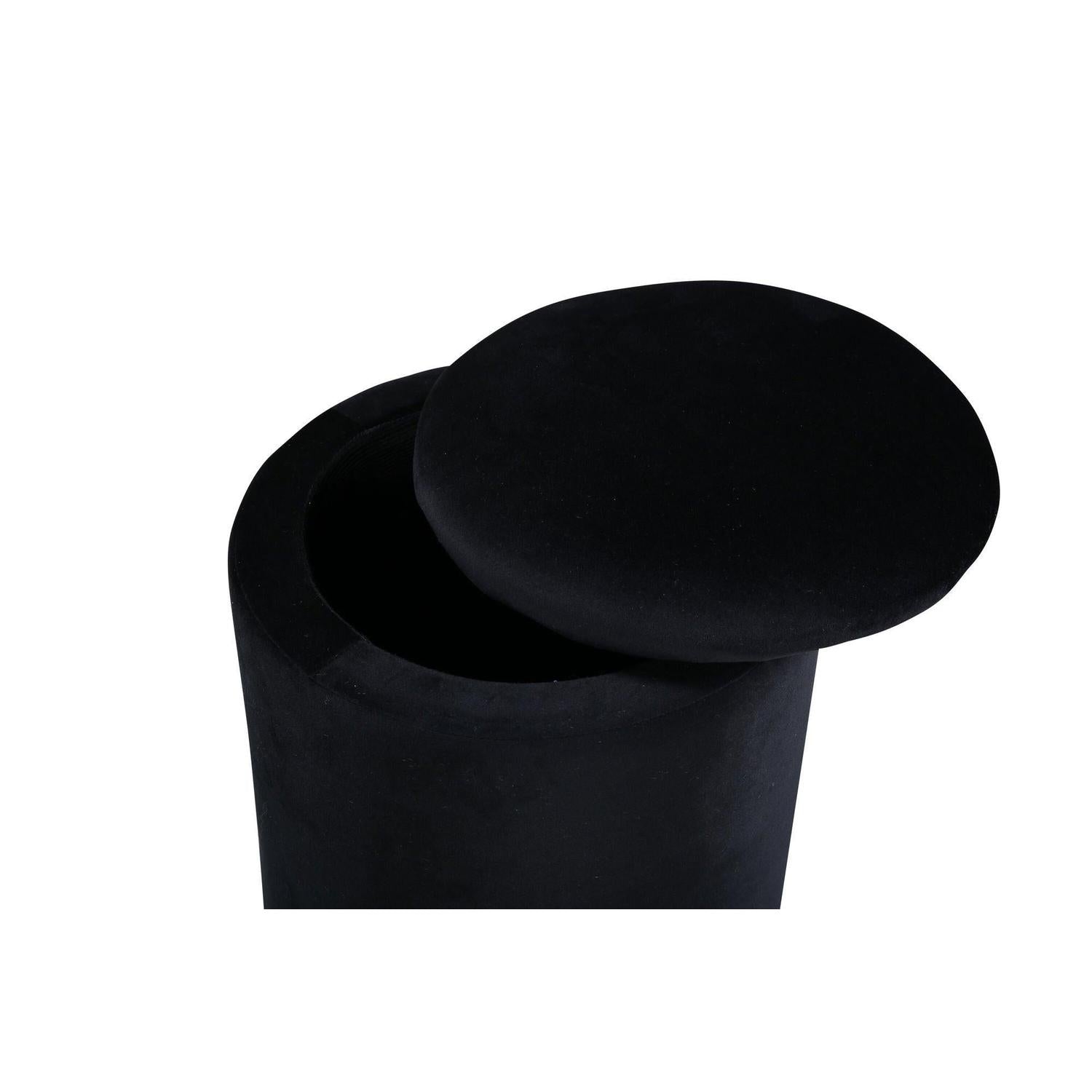 Pouf Limpen aus Samt Ø32cm - Schwarz-Pouf-Venture Home-le canapé