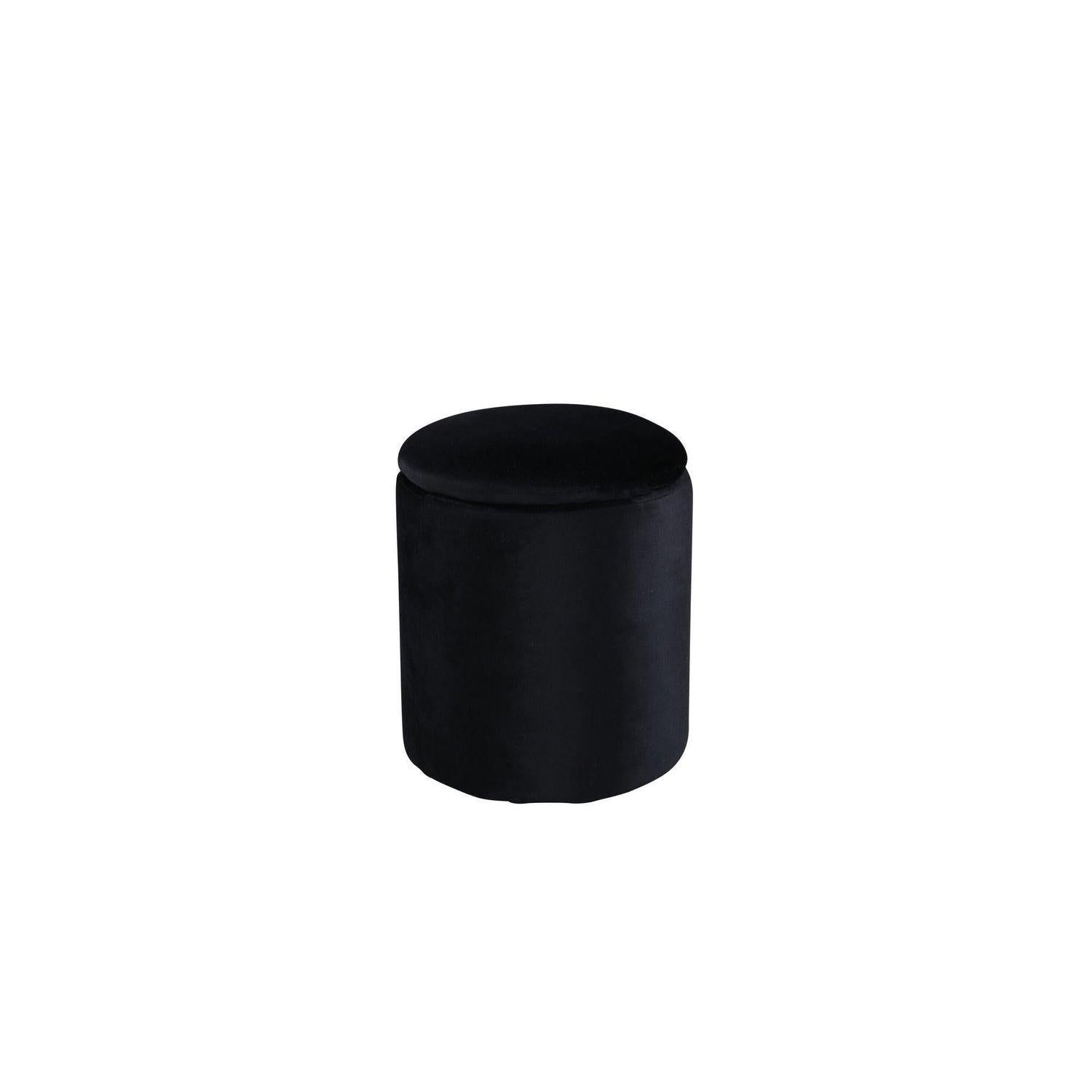 Pouf Limpen aus Samt Ø32cm - Schwarz-Poufs-Venture Home-le canapé