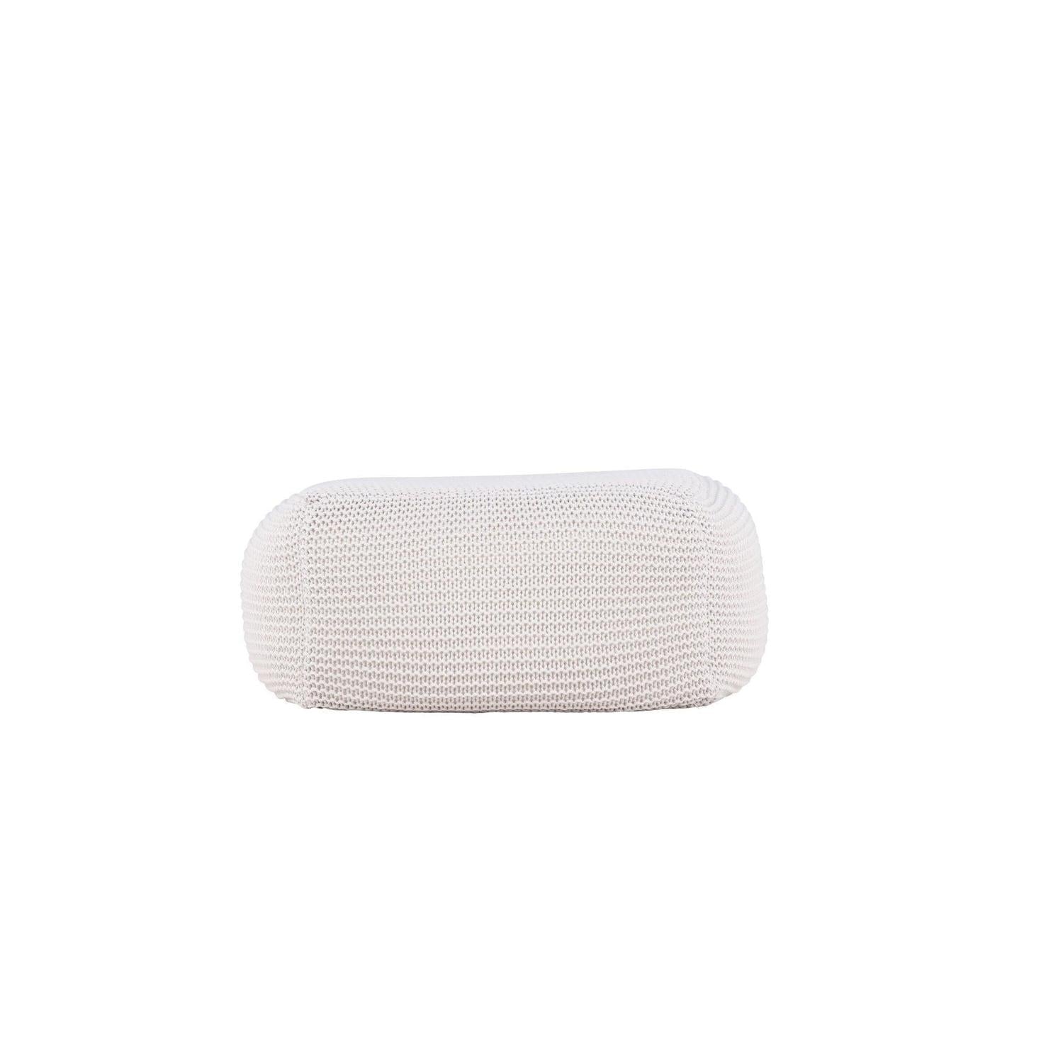 Pouf Luca 60*60cm - Weiß/Beige-Poufs-Venture Home-le canapé