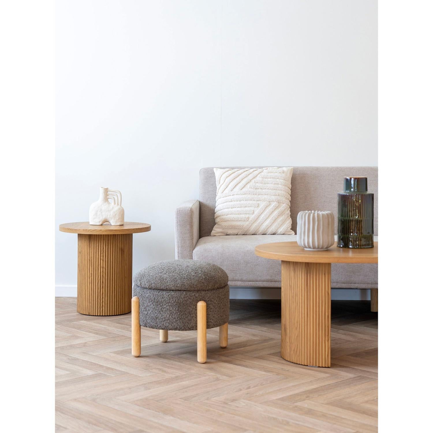Pouf Medas mit Stauraum Ø45cm - Braun-Poufs-House Nordic-le canapé