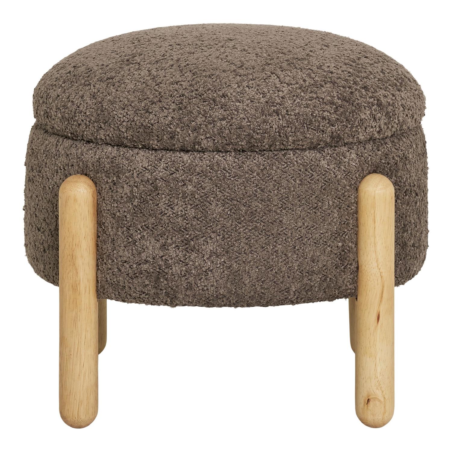 Pouf Medas mit Stauraum Ø45cm - Braun-Poufs-House Nordic-le canapé