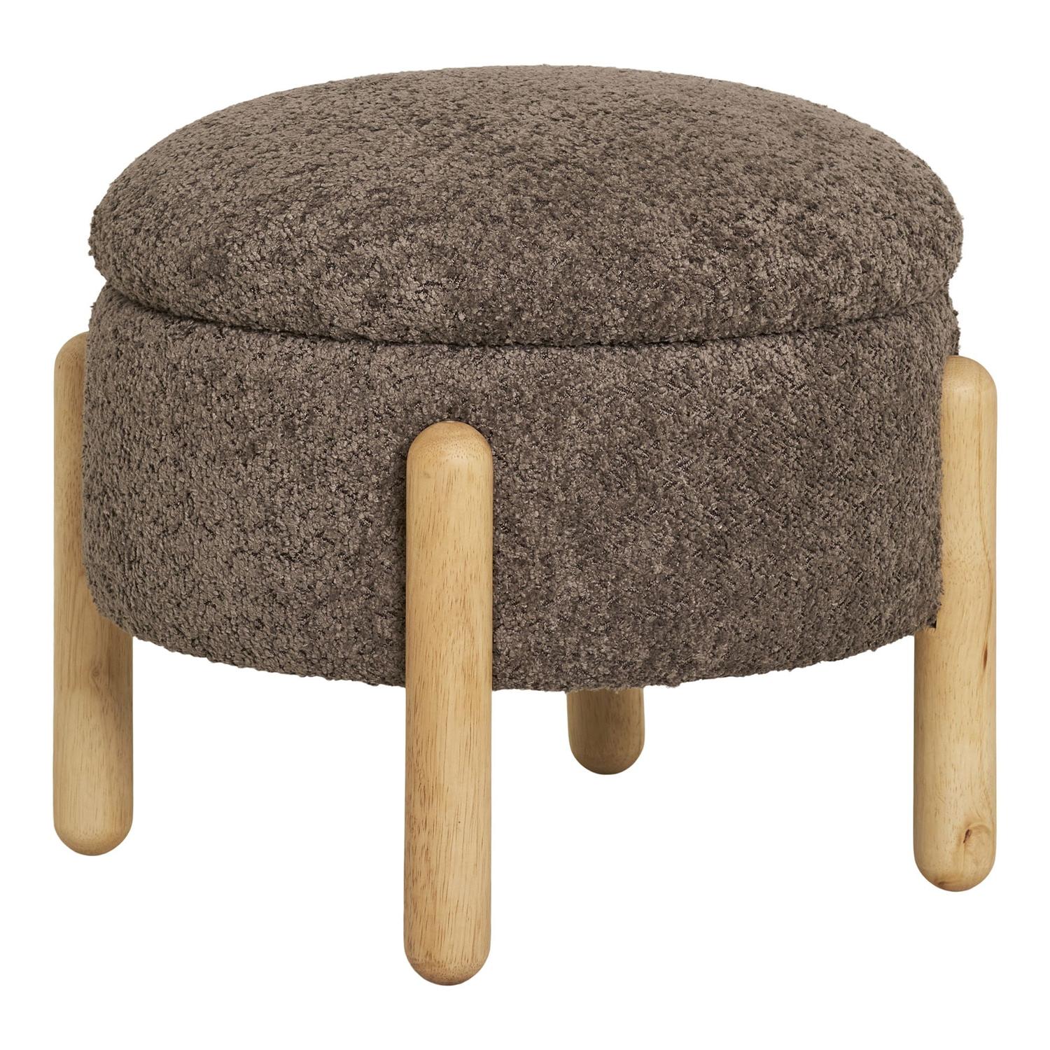 Pouf Medas mit Stauraum Ø45cm - Braun-Poufs-House Nordic-le canapé