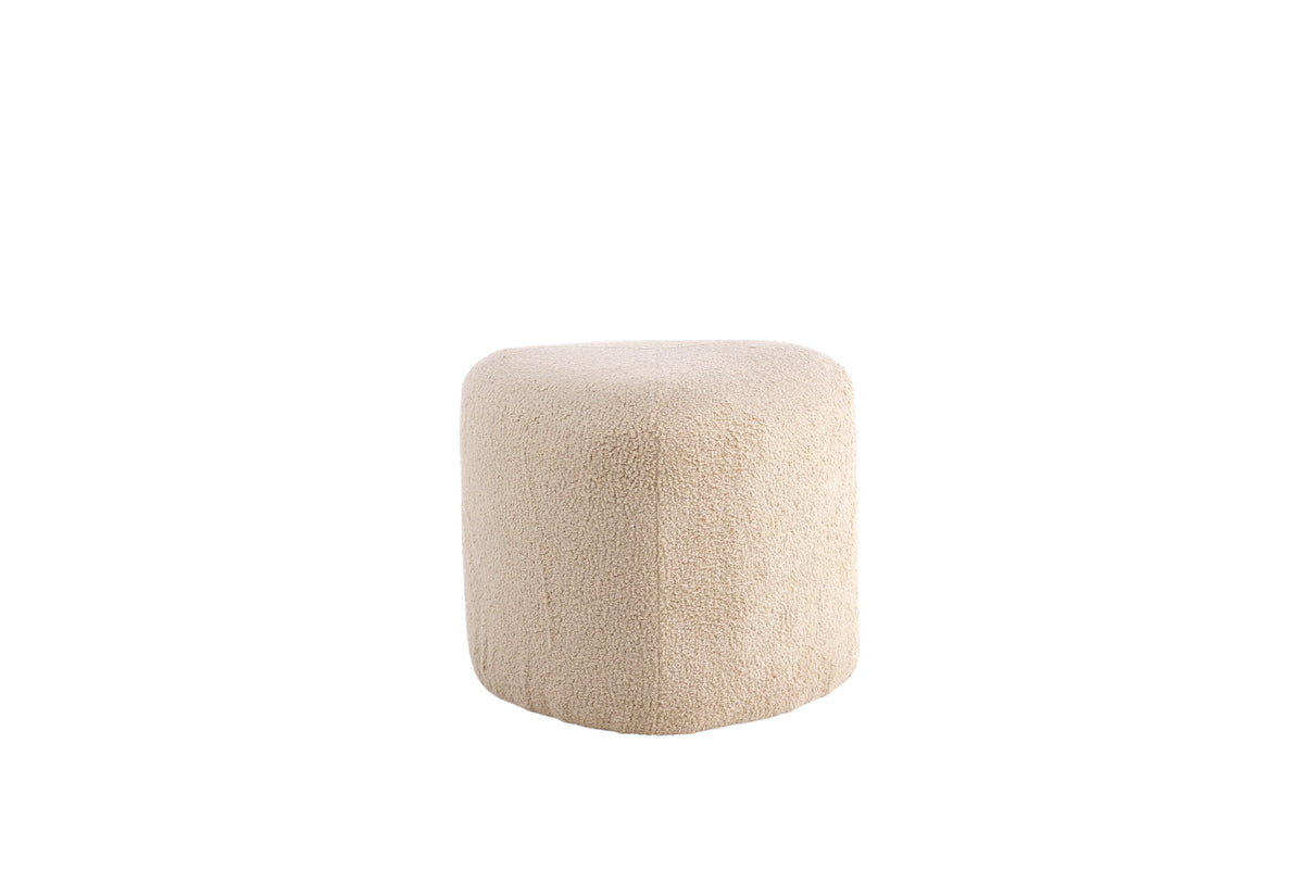 Pouf Peg aus Teddy Bouclé - Beige-Poufs-Venture Home-le canapé