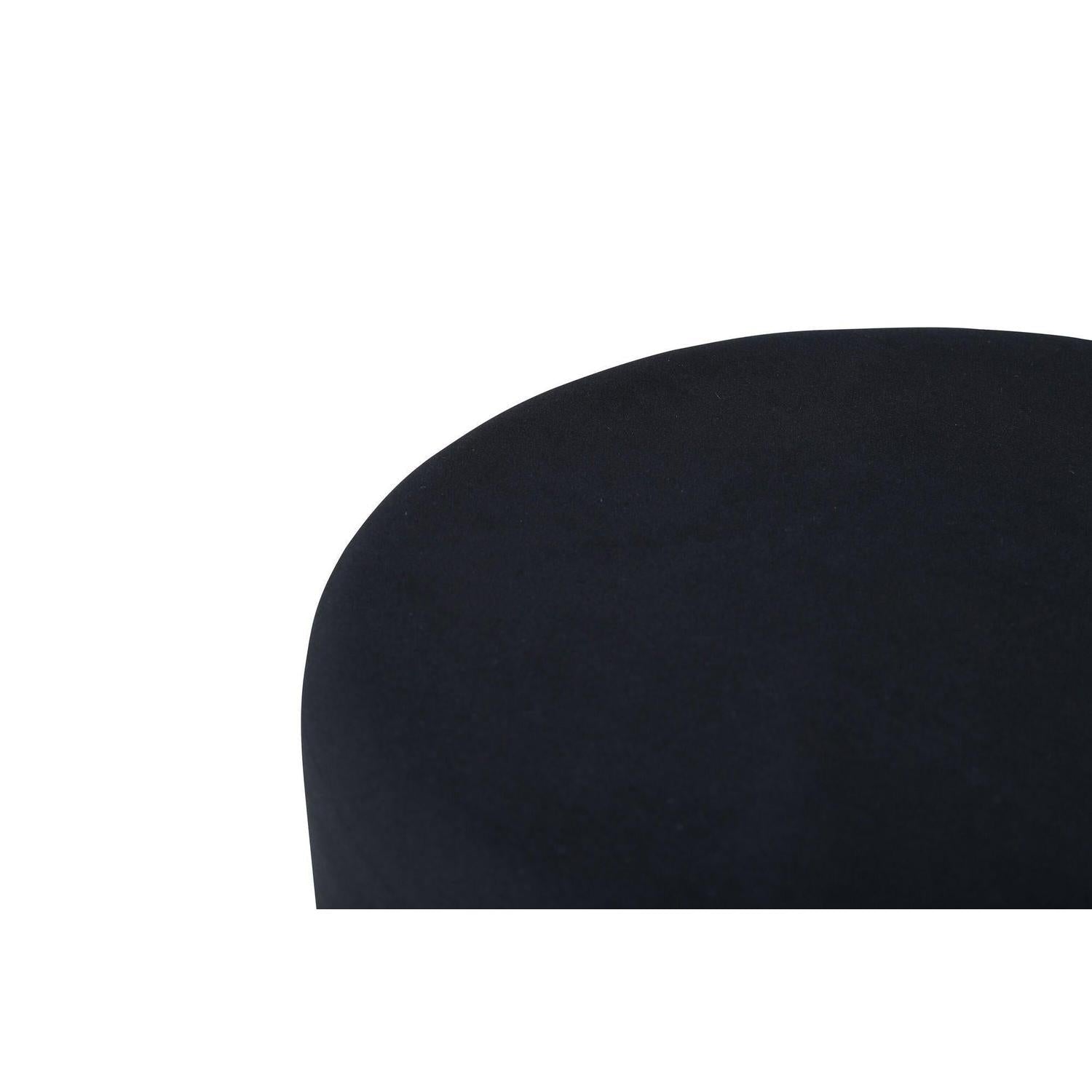 Pouf Petra aus Samt - Schwarz & Kupfer-Hocker-Venture Home-le canapé