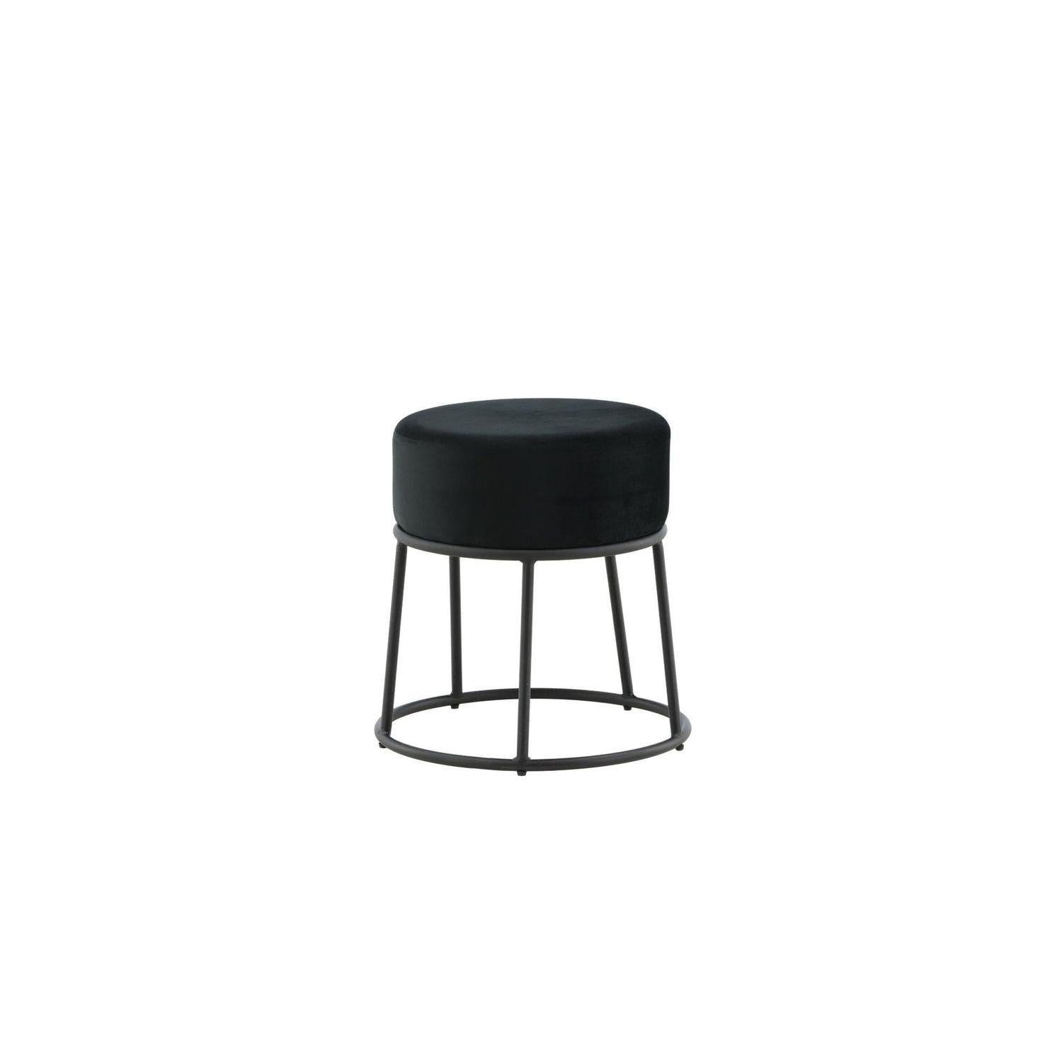 Pouf Petra Ø46cm aus Samt - Schwarz-Hocker-Venture Home-le canapé