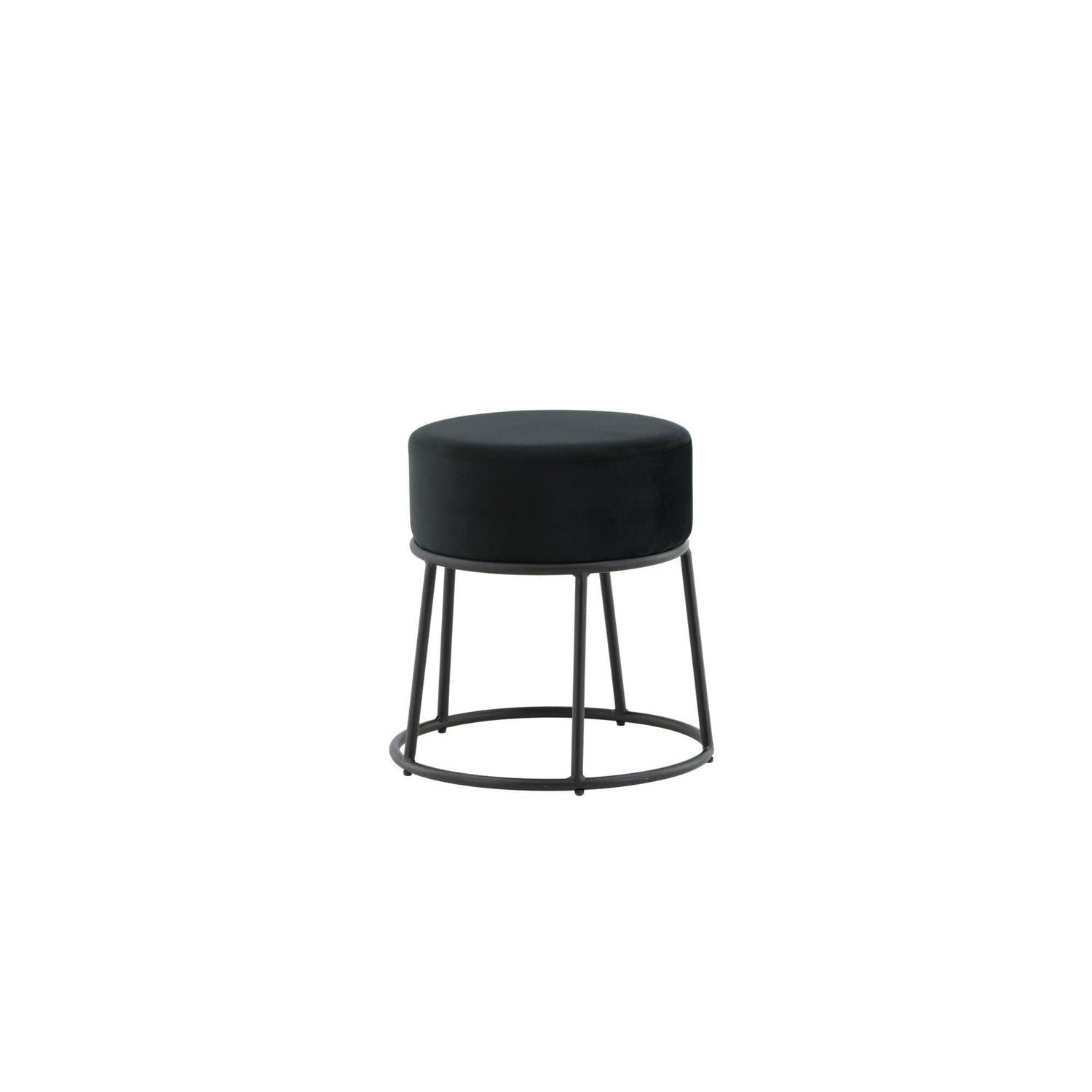 Pouf Petra Ø46cm aus Samt - Schwarz-Hocker-Venture Home-le canapé