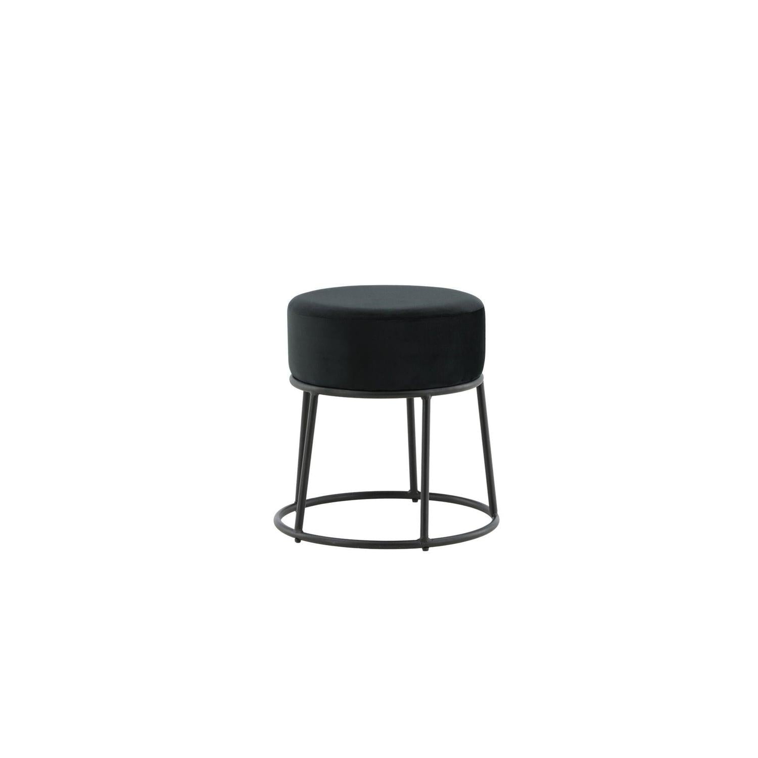 Pouf Petra Ø46cm aus Samt - Schwarz-Hocker-Venture Home-le canapé