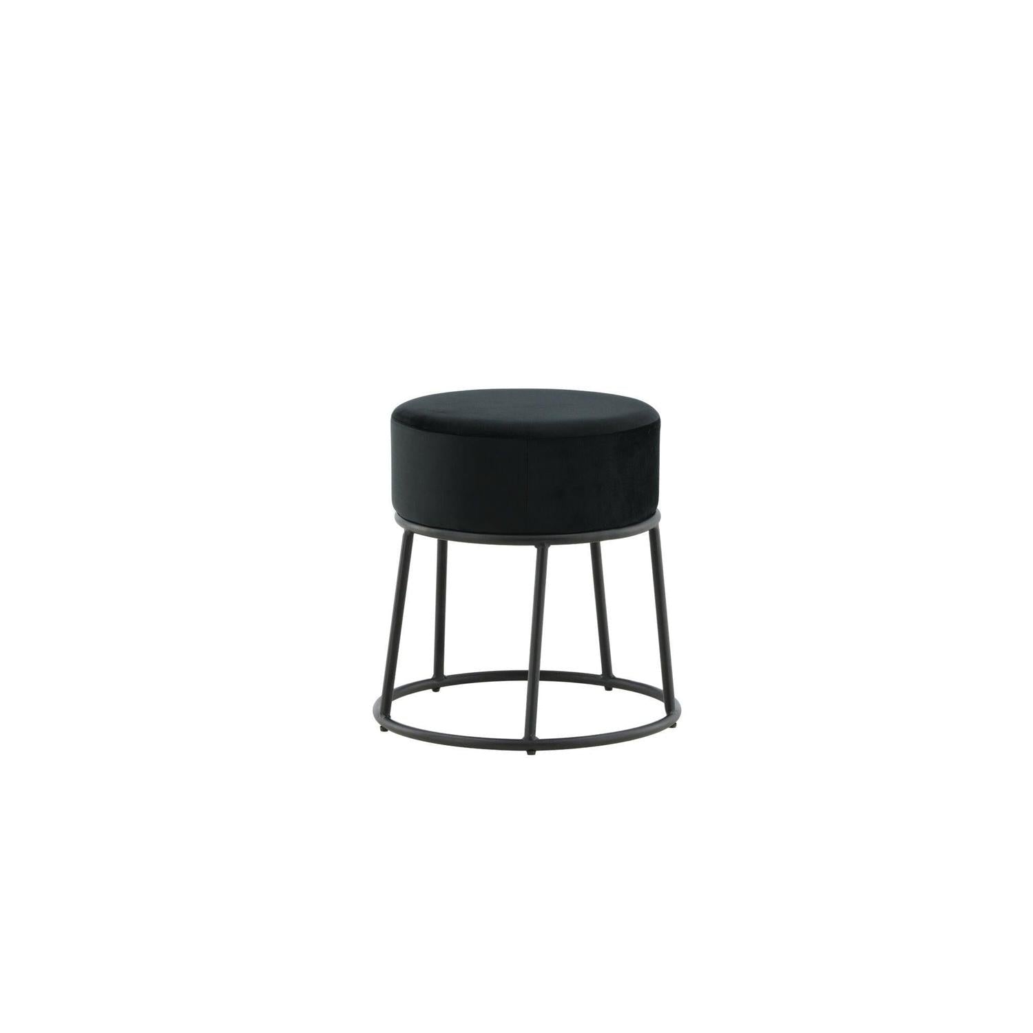 Pouf Petra Ø46cm aus Samt - Schwarz-Hocker-Venture Home-le canapé
