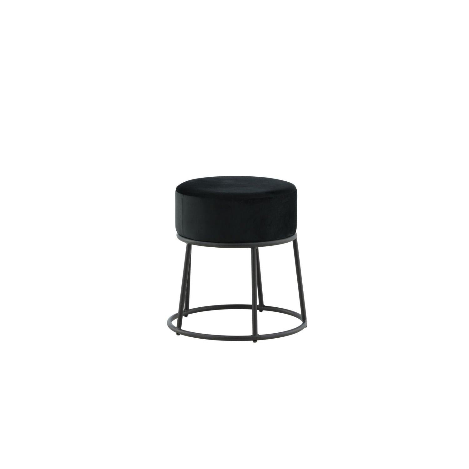 Pouf Petra Ø46cm aus Samt - Schwarz-Hocker-Venture Home-le canapé