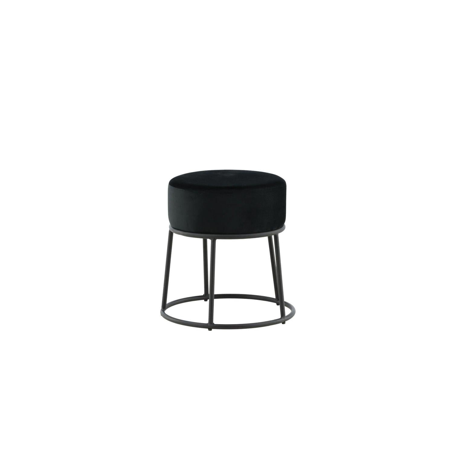 Pouf Petra Ø46cm aus Samt - Schwarz-Hocker-Venture Home-le canapé