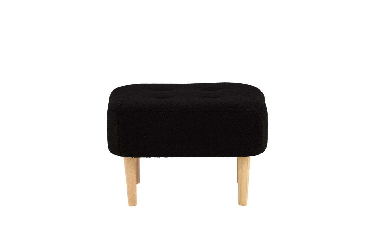 Pouf Salina aus Teddy Bouclé - Schwarz-Poufs-Venture Home-le canapé