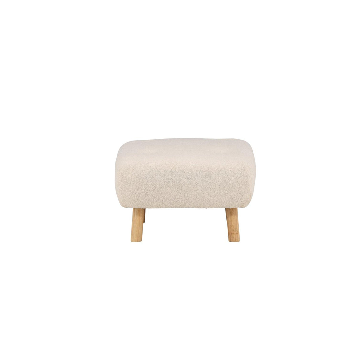 Pouf Salina aus Stoff Teddy - Weiß-Poufs-Venture Home-le canapé