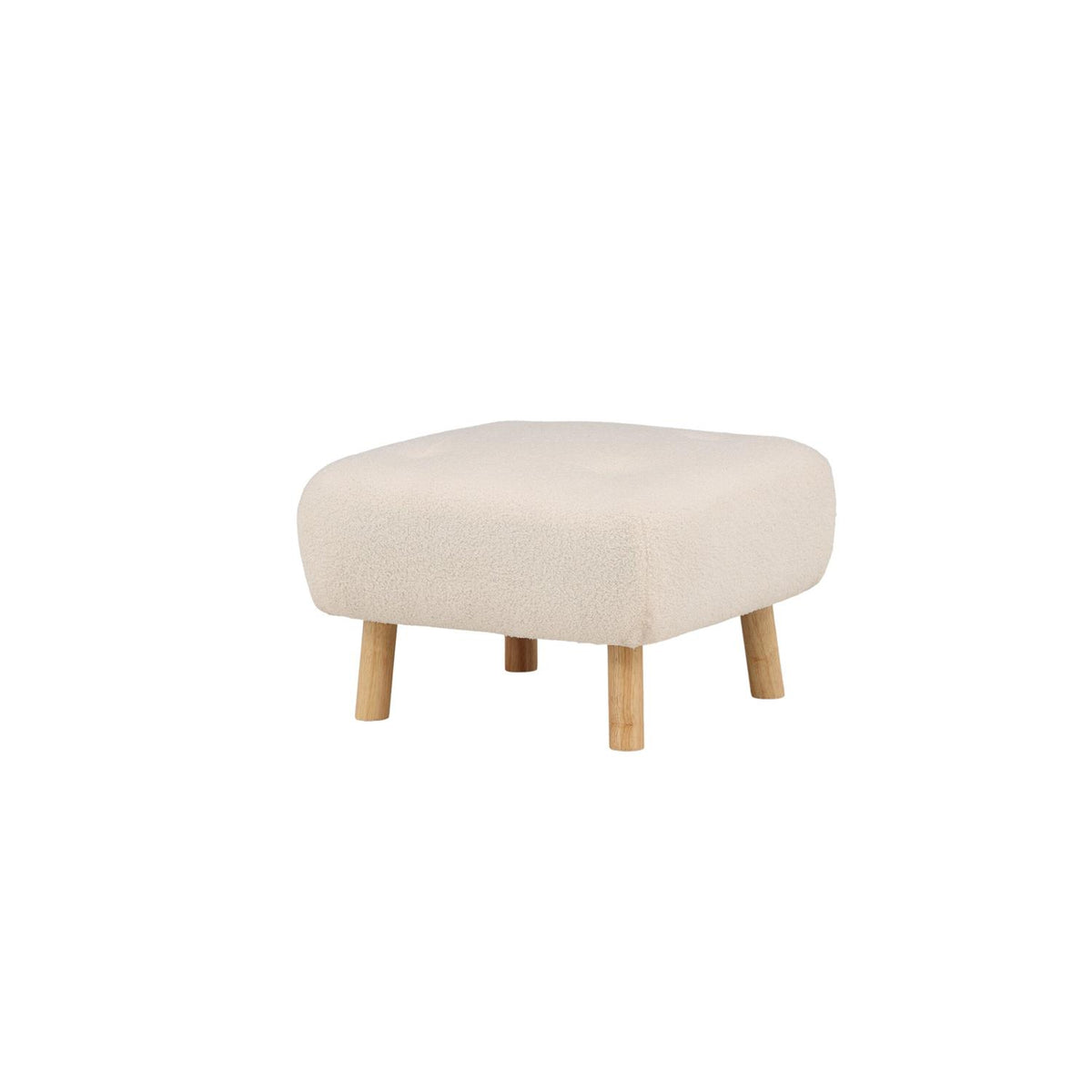 Pouf Salina aus Stoff Teddy - Weiß-Poufs-Venture Home-le canapé