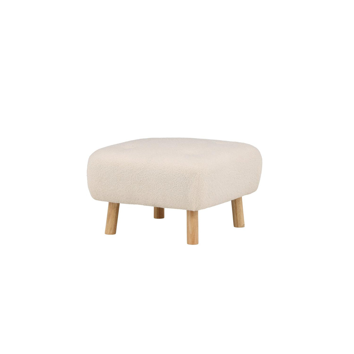 Pouf Salina aus Stoff Teddy - Weiß-Poufs-Venture Home-le canapé
