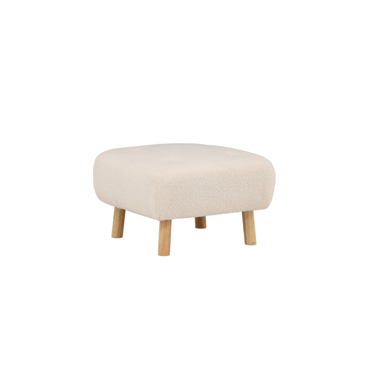 Pouf Salina aus Stoff Teddy - Weiß-Poufs-Venture Home-le canapé