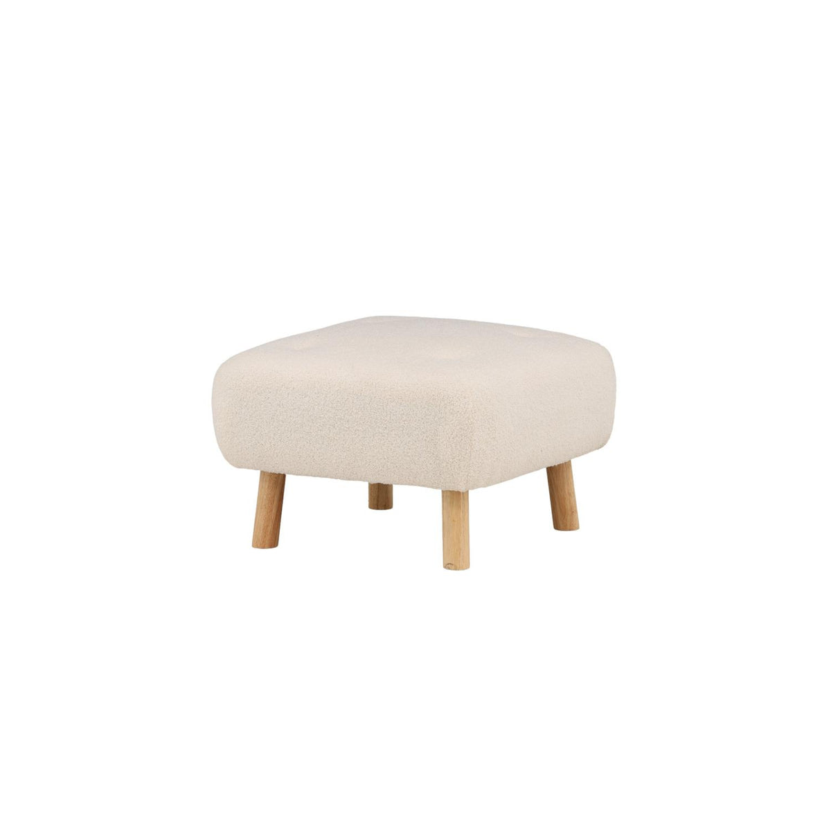 Pouf Salina aus Stoff Teddy - Weiß-Poufs-Venture Home-le canapé