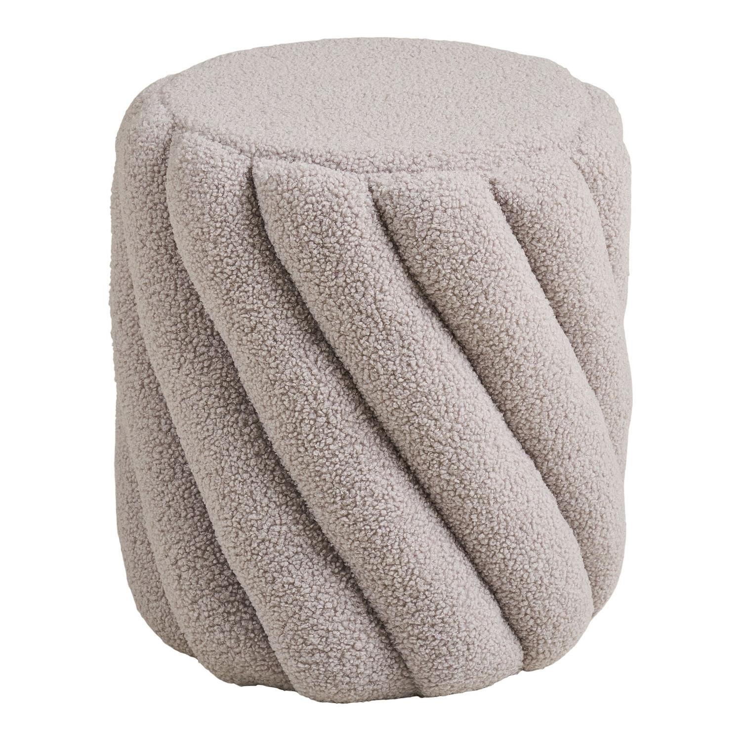 Pouf Sana Ø38cm aus Bouclé - Grau-Poufs-House Nordic-le canapé