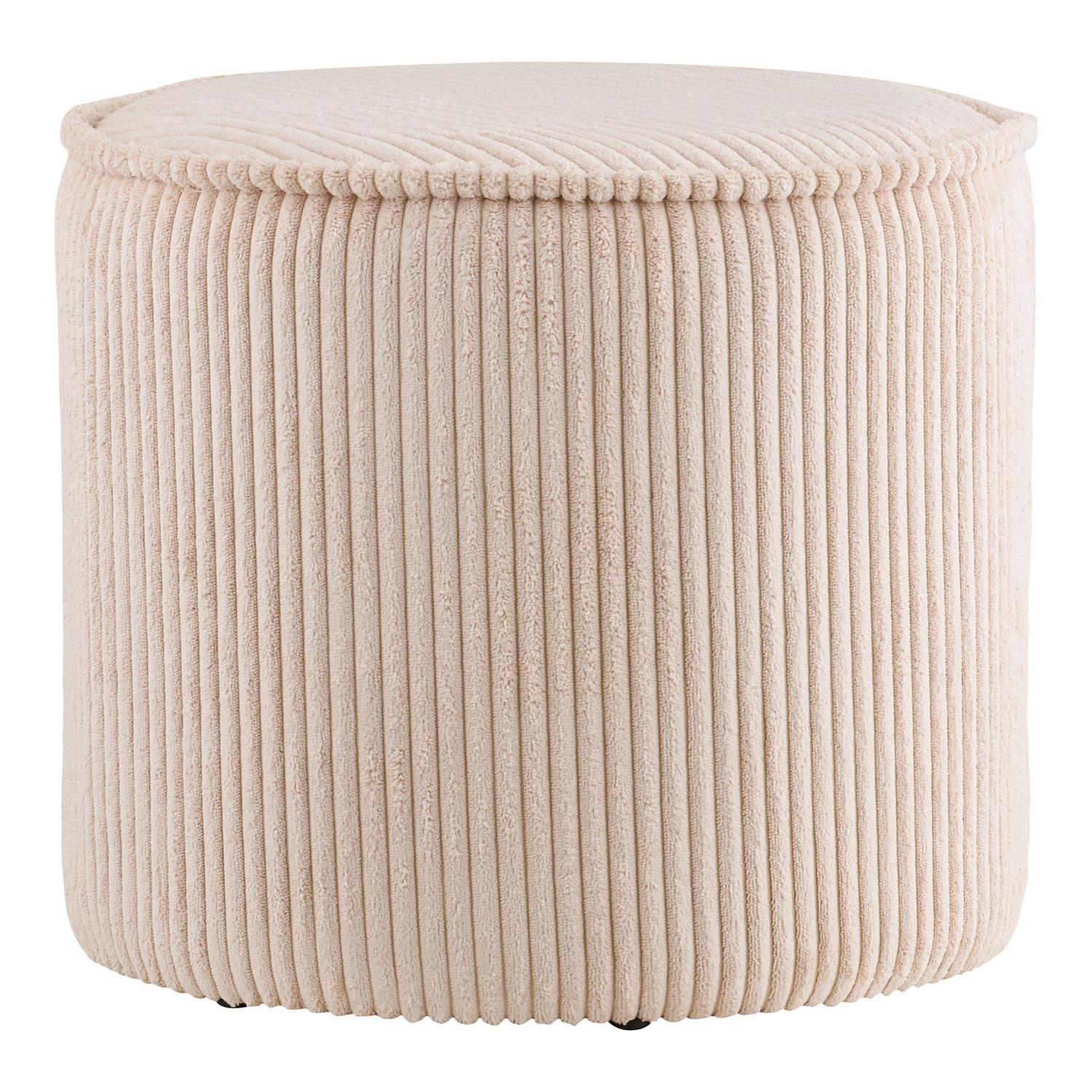 Pouf Taupo aus Cord Ø40cm - Beige-Poufs-House Nordic-le canapé