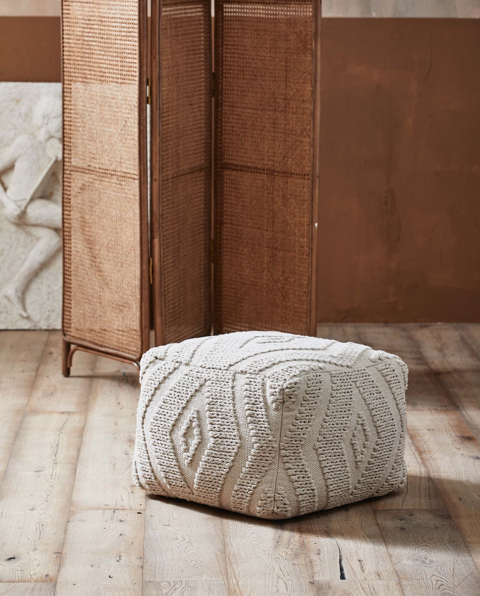 Pouf WULAR aus Baumwolle - Beige-Pouf-Nordal A/S-le canapé