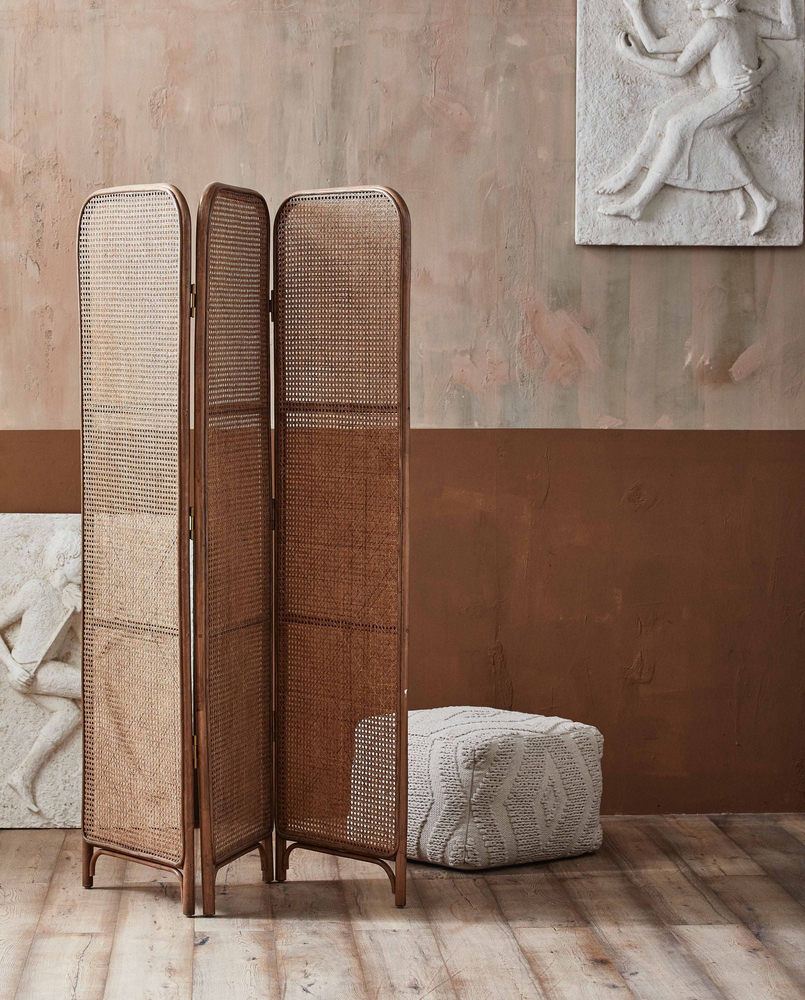 Pouf WULAR aus Baumwolle - Beige-Poufs-Nordal A/S-le canapé