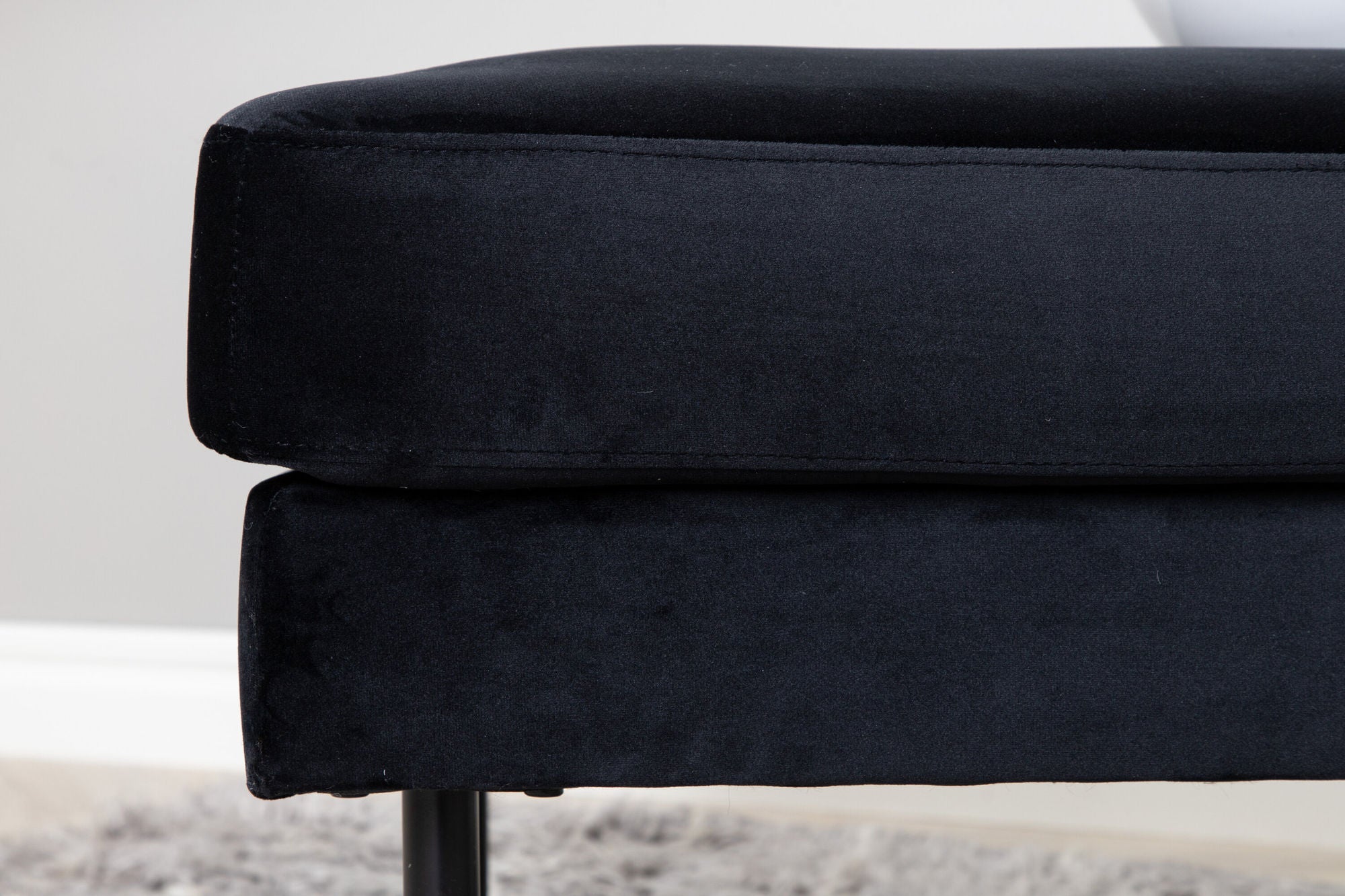 Pouf Zoom aus Samt - Schwarz-Pouf-Venture Home-le canapé
