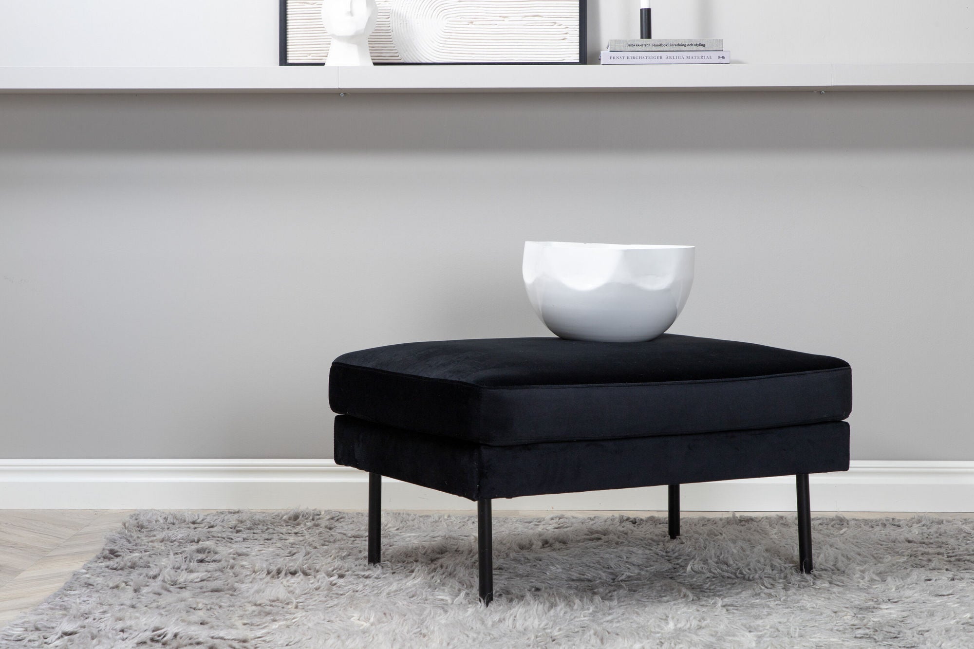 Pouf Zoom aus Samt - Schwarz-Poufs-Venture Home-le canapé