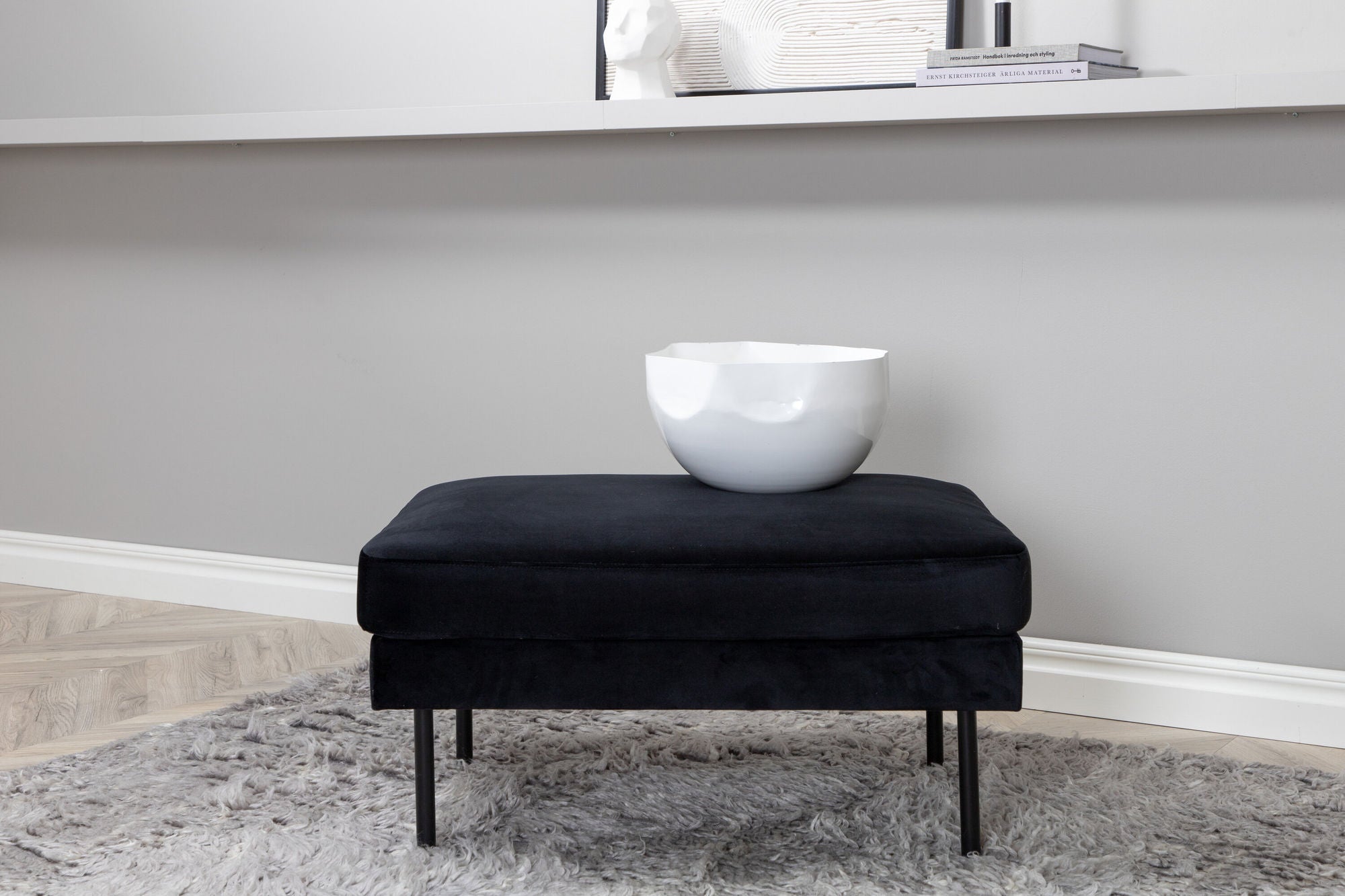 Pouf Zoom aus Samt - Schwarz-Poufs-Venture Home-le canapé