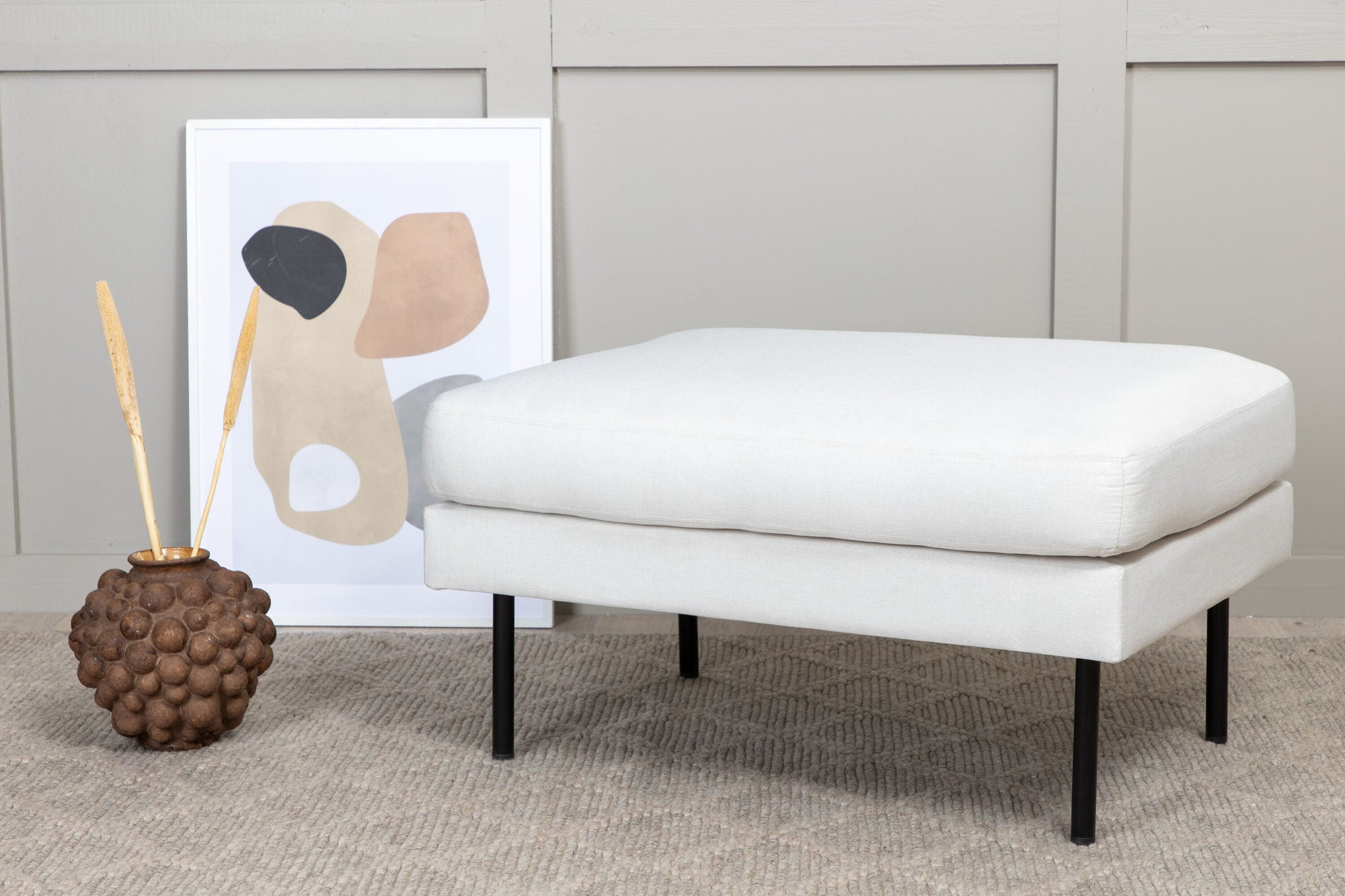 Pouf Zoom aus Stoff - Beige-Poufs-Venture Home-le canapé