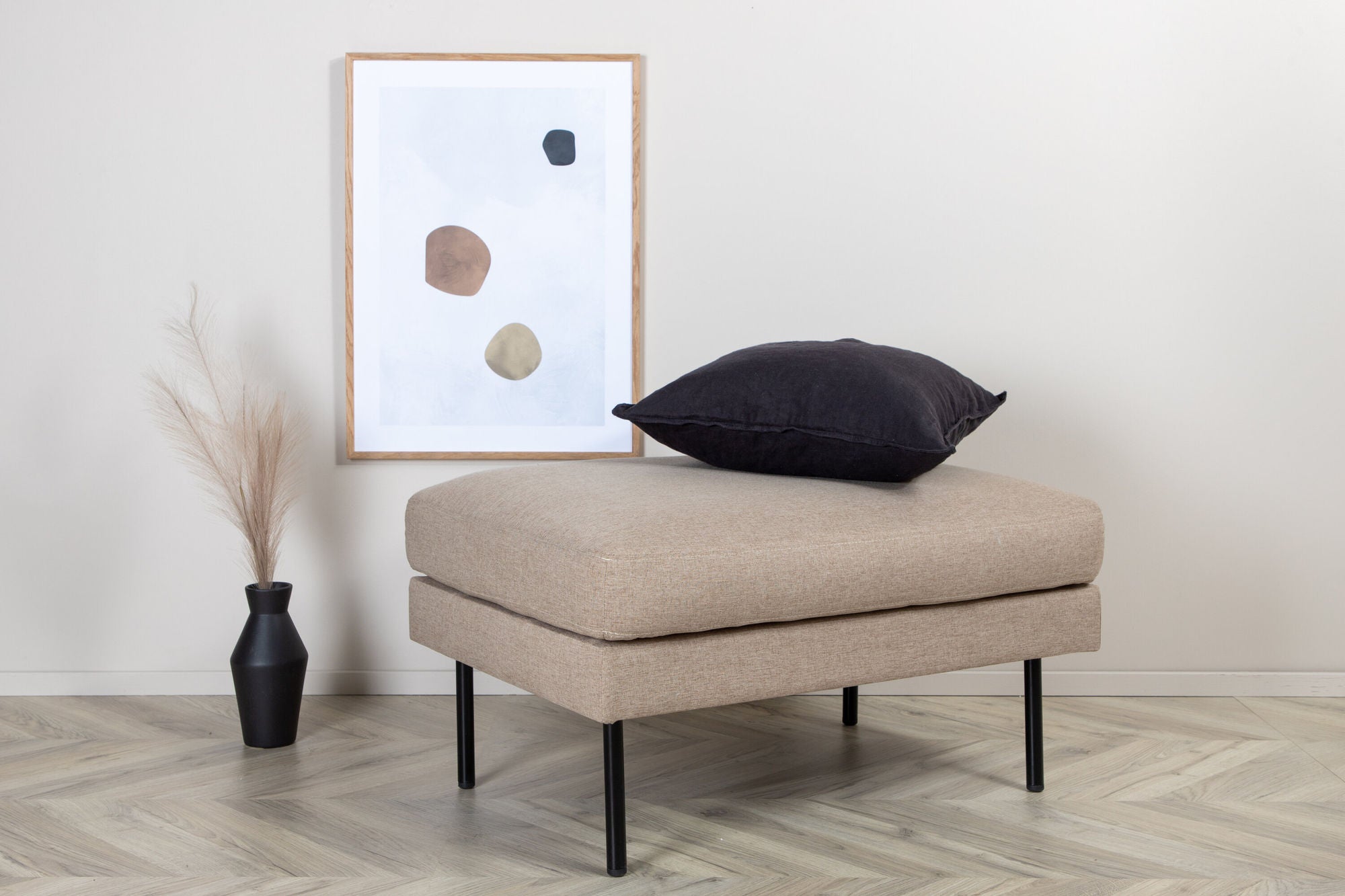 Pouf Zoom aus Stoff - Hellbraun-Pouf-Venture Home-le canapé