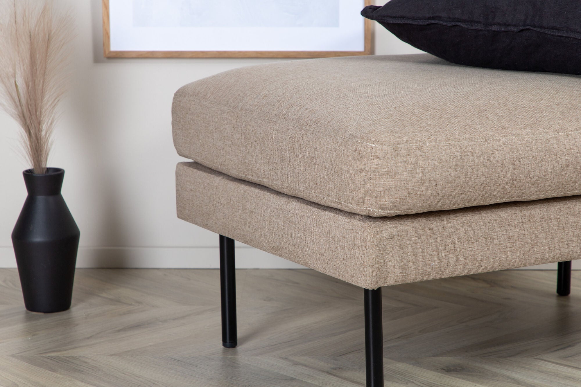 Pouf Zoom aus Stoff - Hellbraun-Pouf-Venture Home-le canapé