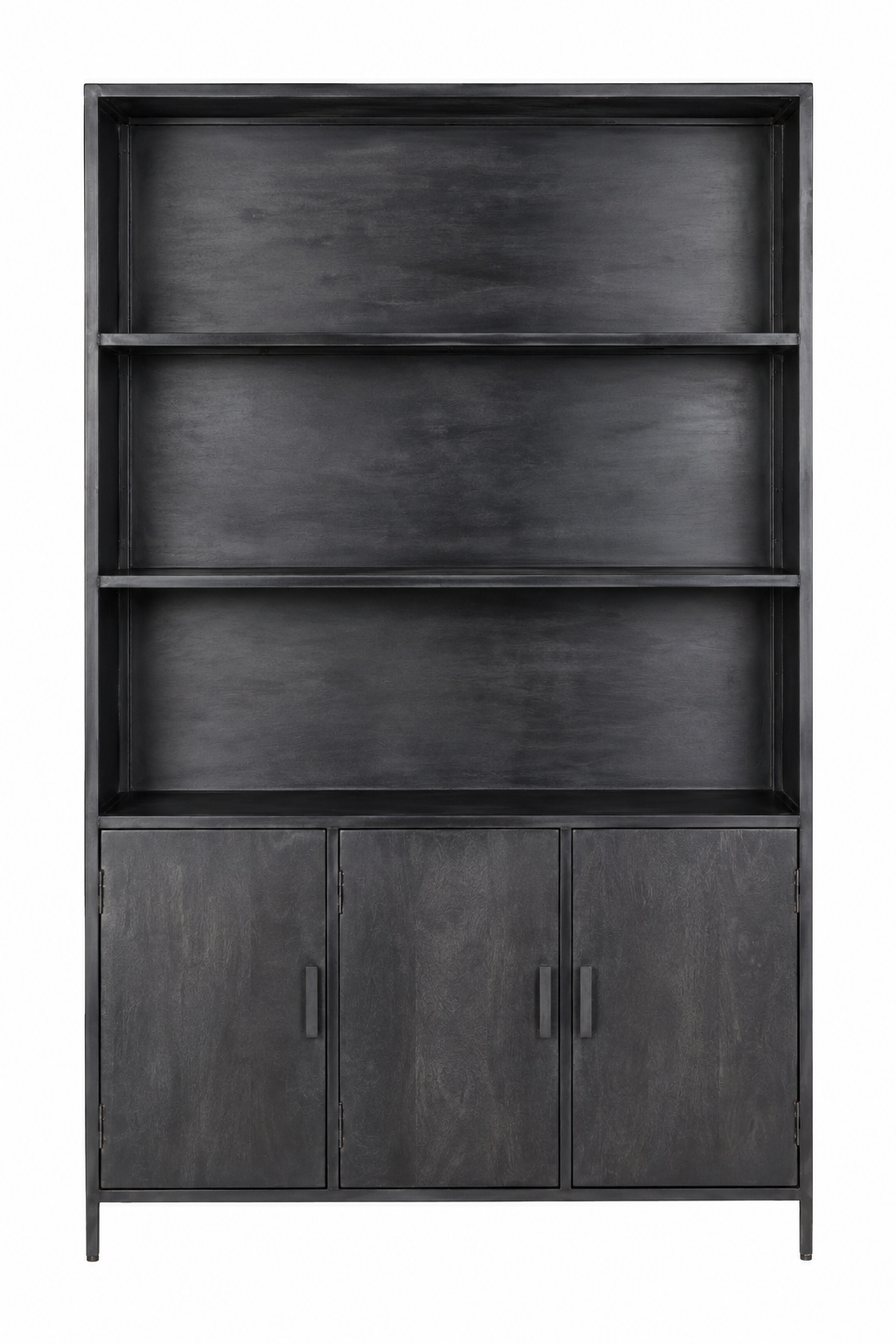 Regal Kala 200cm aus Massivholz - Schwarz-Regale-Livingfurn-le canapé