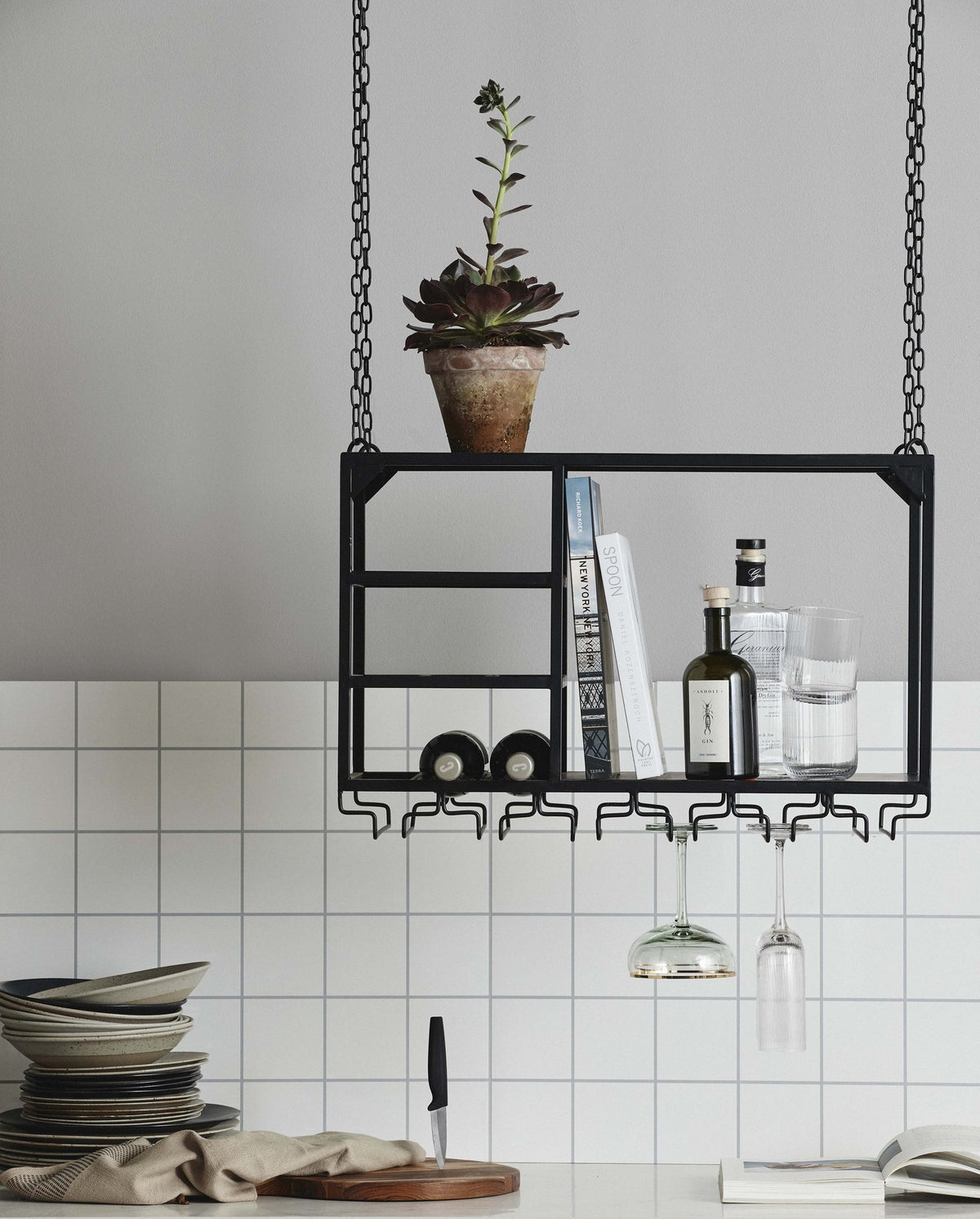 Regal Loft 37cm aus Metall - Schwarz-Nordal A/S-le canapé