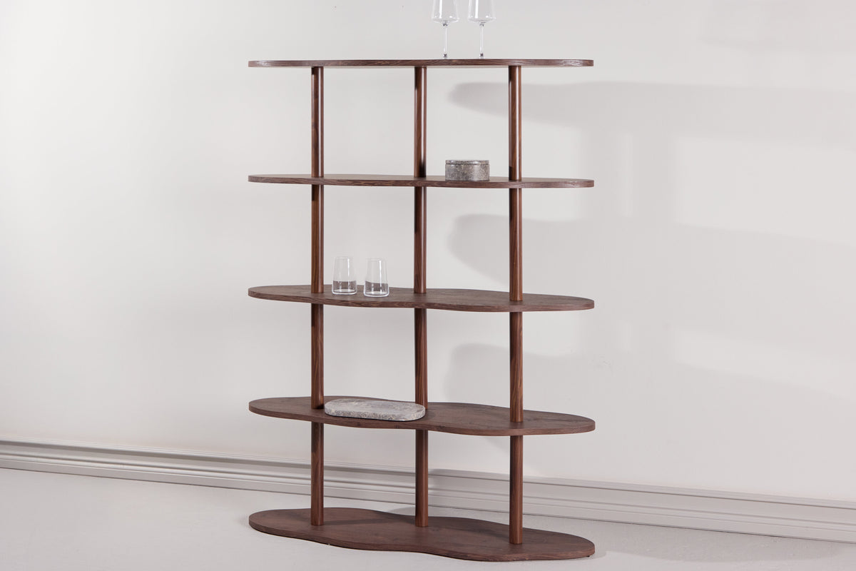 Regal Moln 140cm mit geschwungenen Böden - Mokka-Regale-Venture Home-le canapé