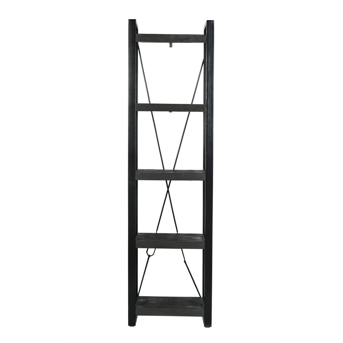 Regal Norris 200cm aus Massivholz - Schwarz-Regale-Livingfurn-le canapé