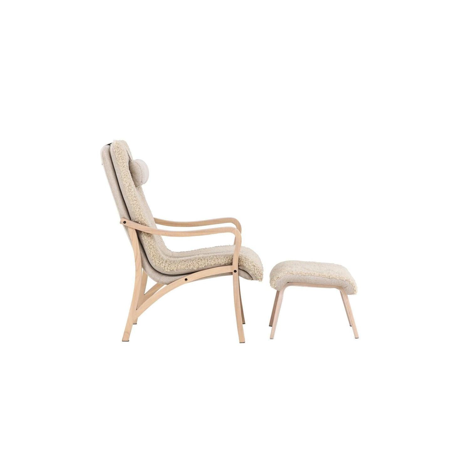 Relaxsessel Farö mit Hocker aus Teddy Bouclé - Sand-Relaxsessel-Venture Home-le canapé