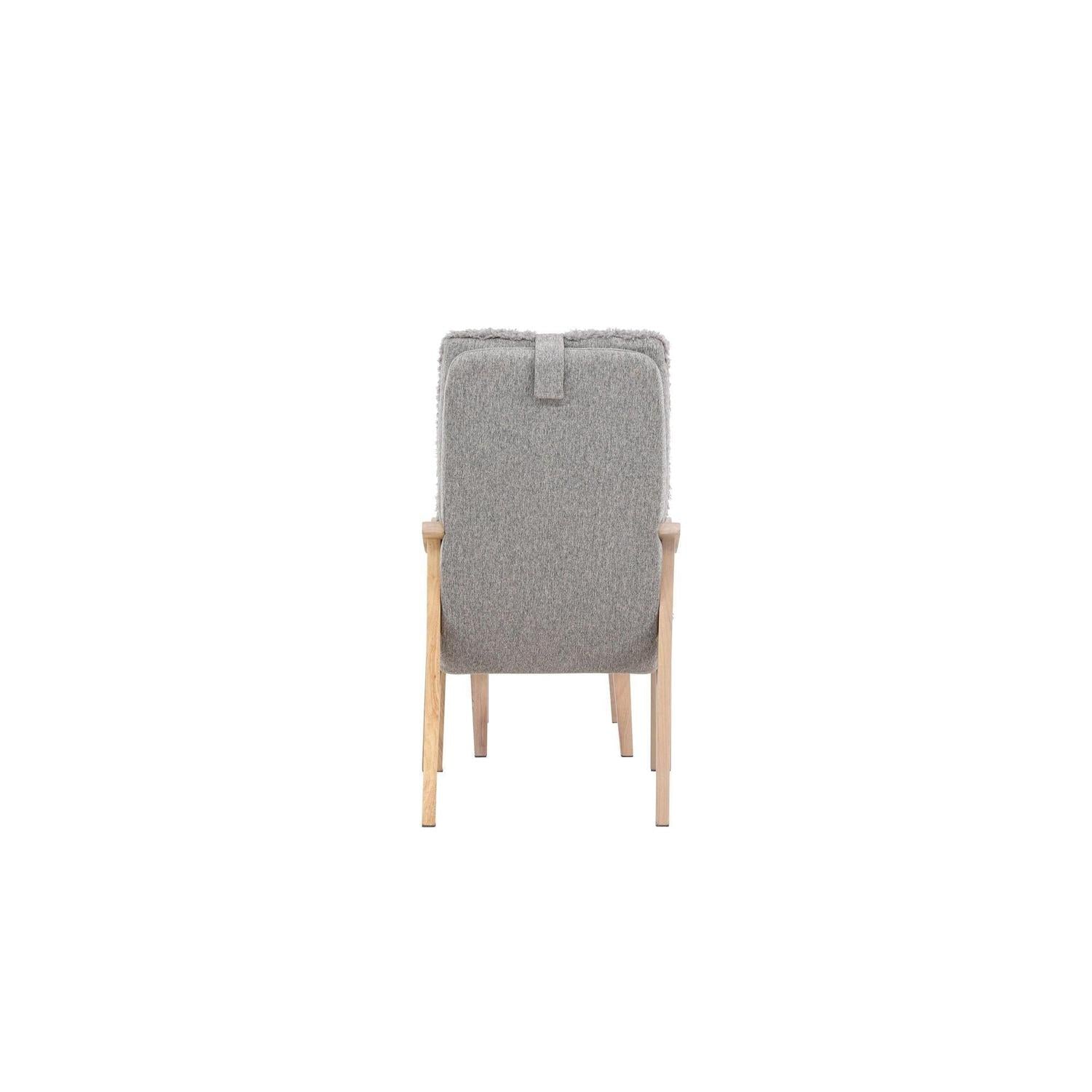 Relaxsessel Fårö mit Hocker aus Teddystoff / Bouclé - Hellgrau-Relaxsessel-Venture Home-le canapé