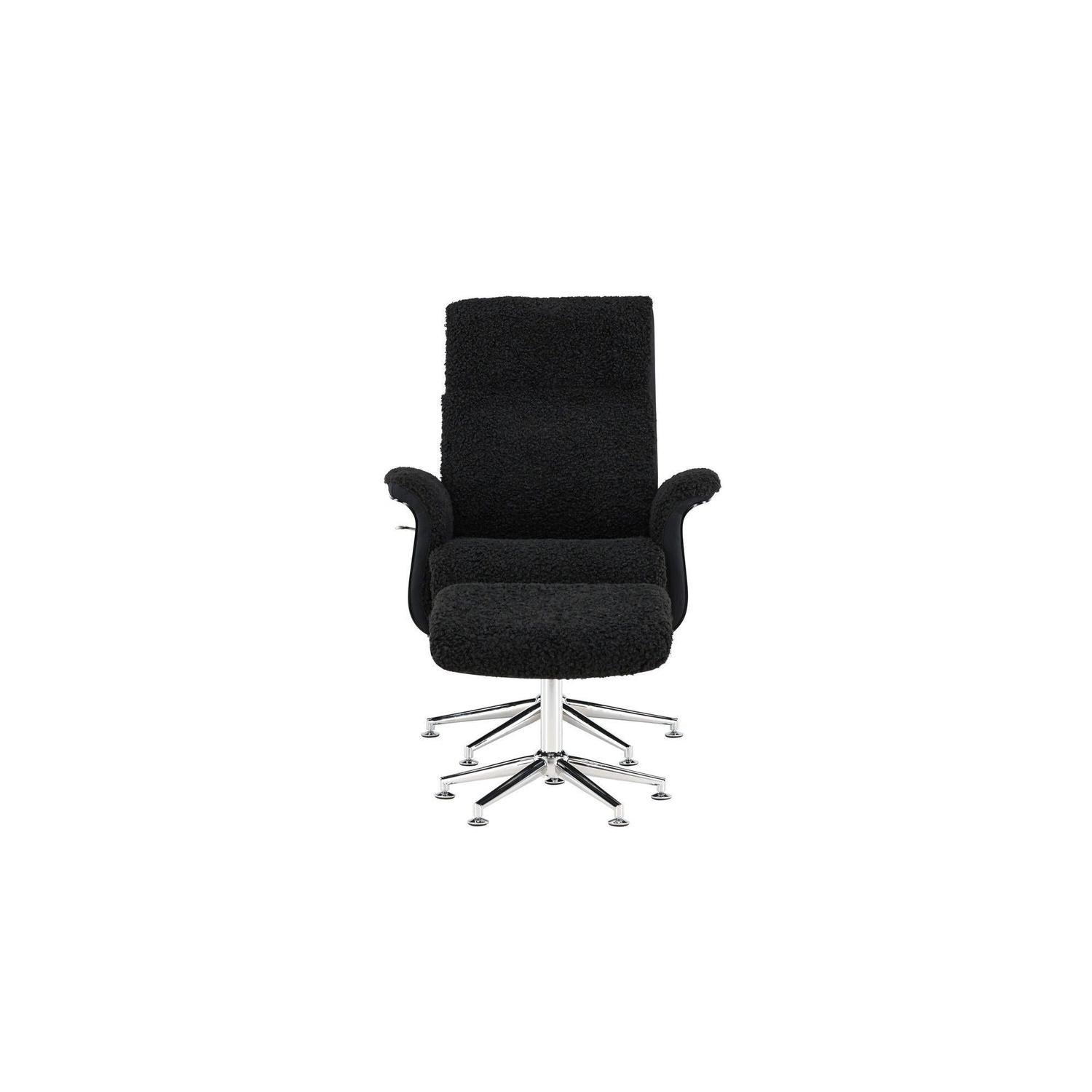 Relaxsessel Hagön mit Fußhocker - Dunkelgrau / Schwarz-Relaxsessel-Venture Home-le canapé