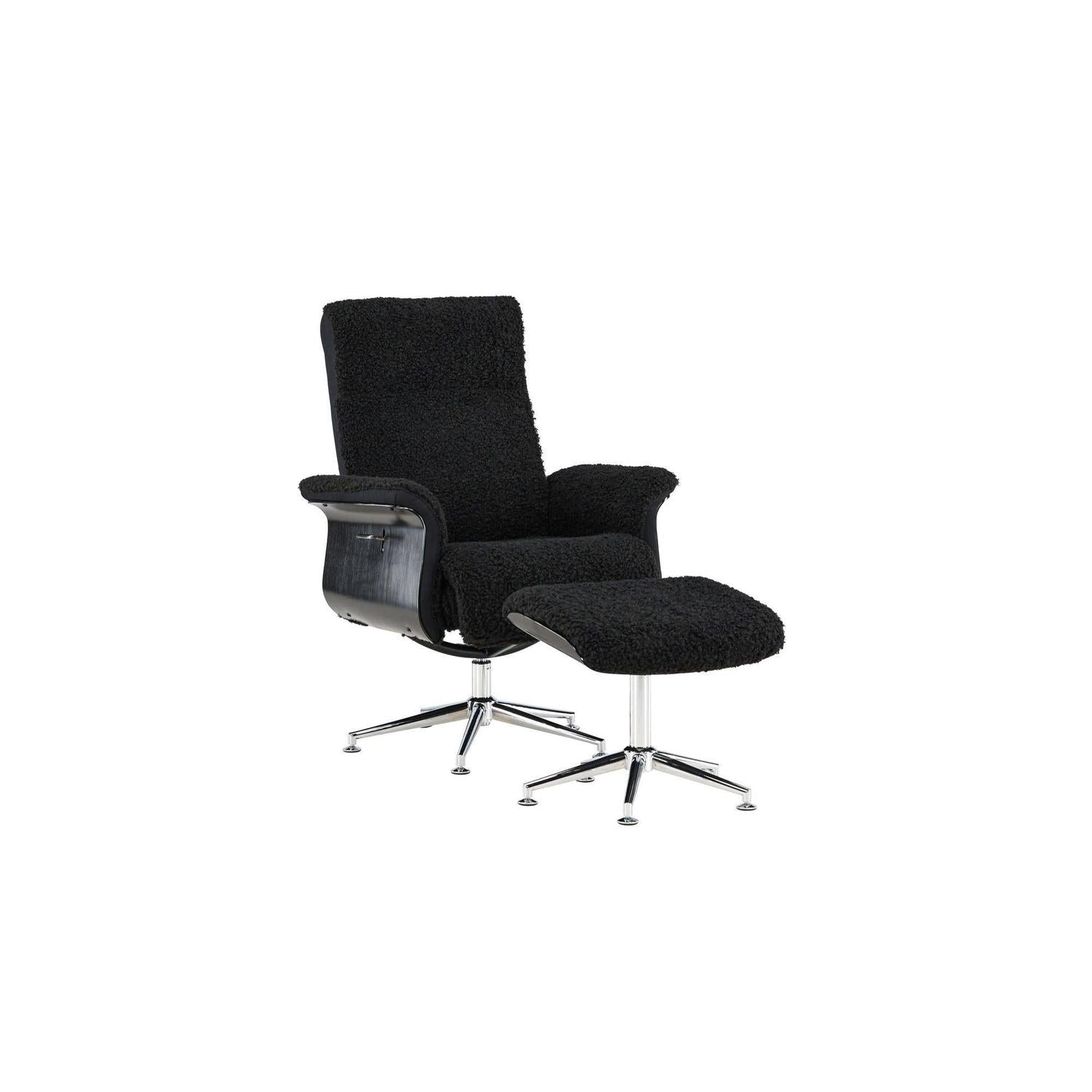 Relaxsessel Hagön mit Fußhocker - Dunkelgrau / Schwarz-Relaxsessel-Venture Home-le canapé