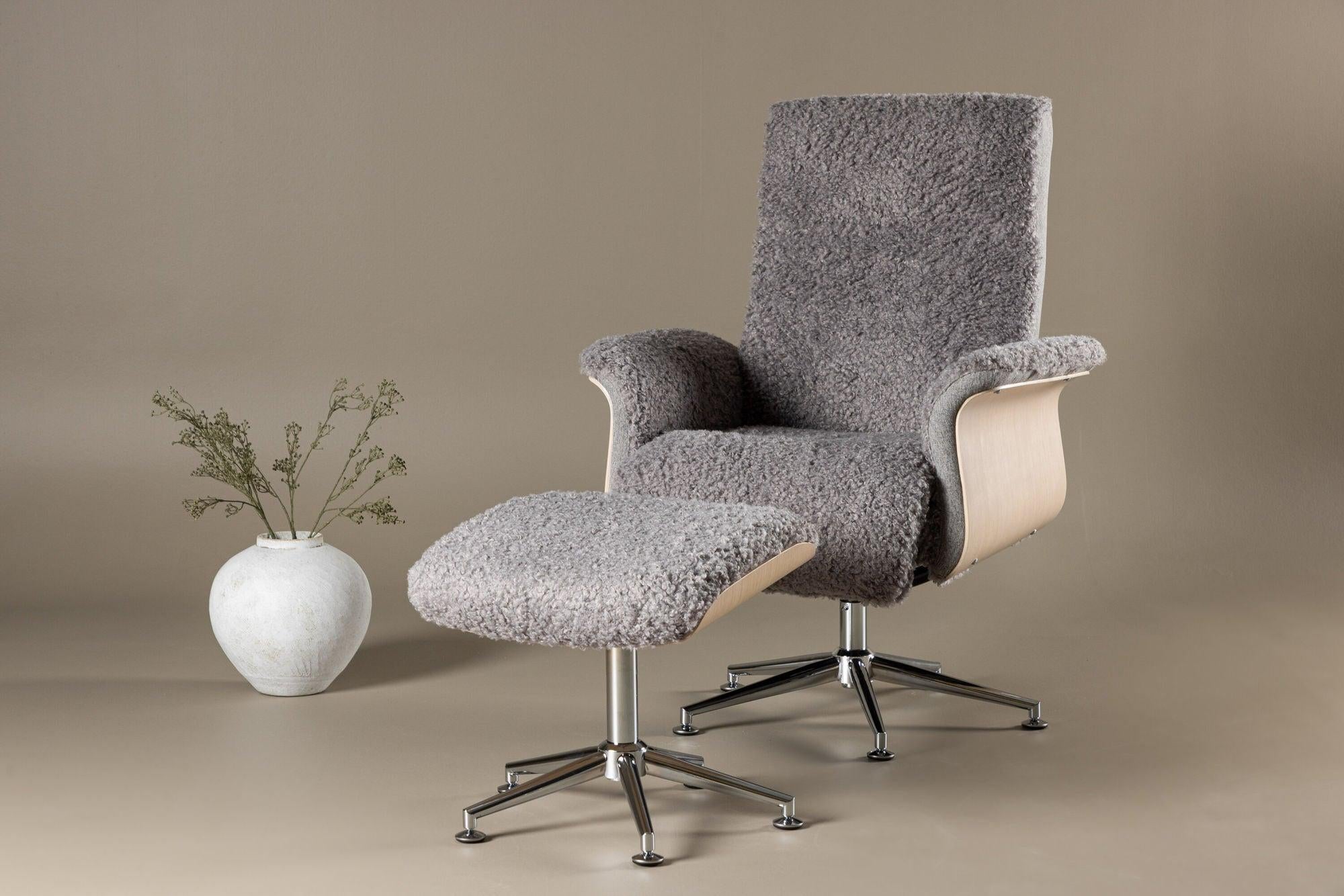 Relaxsessel Hagön mit Fußhocker - Grau / Whitewash-Relaxsessel-Venture Home-le canapé