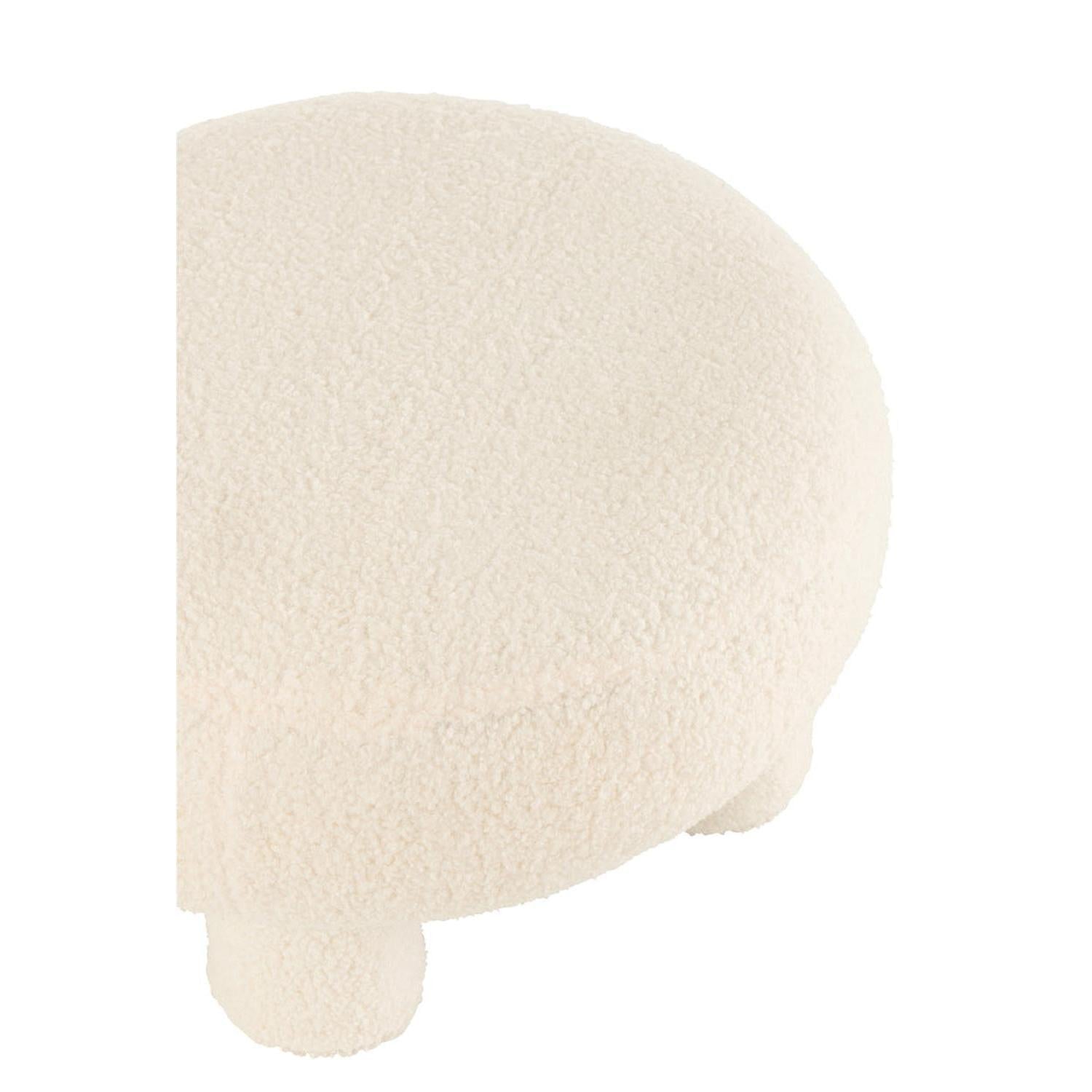 Runder Hocker Teddy aus Teddy-Bouclé - Weiß-Hocker-J-Line-le canapé