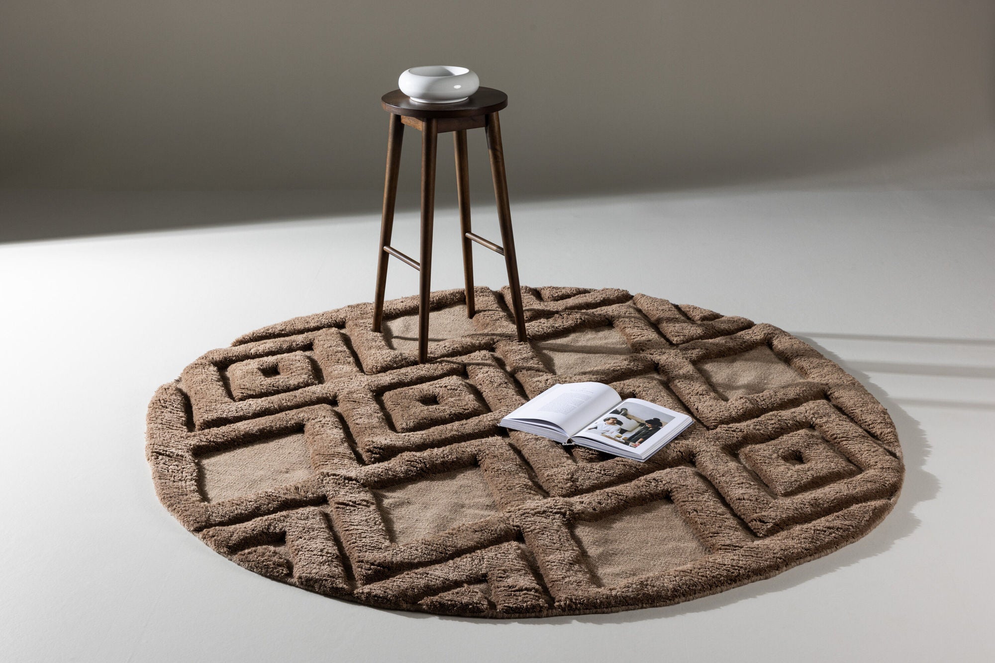 Runder Teppich Dahlia Ø200cm - Dunkelbraun-Teppich-Vind-le canapé