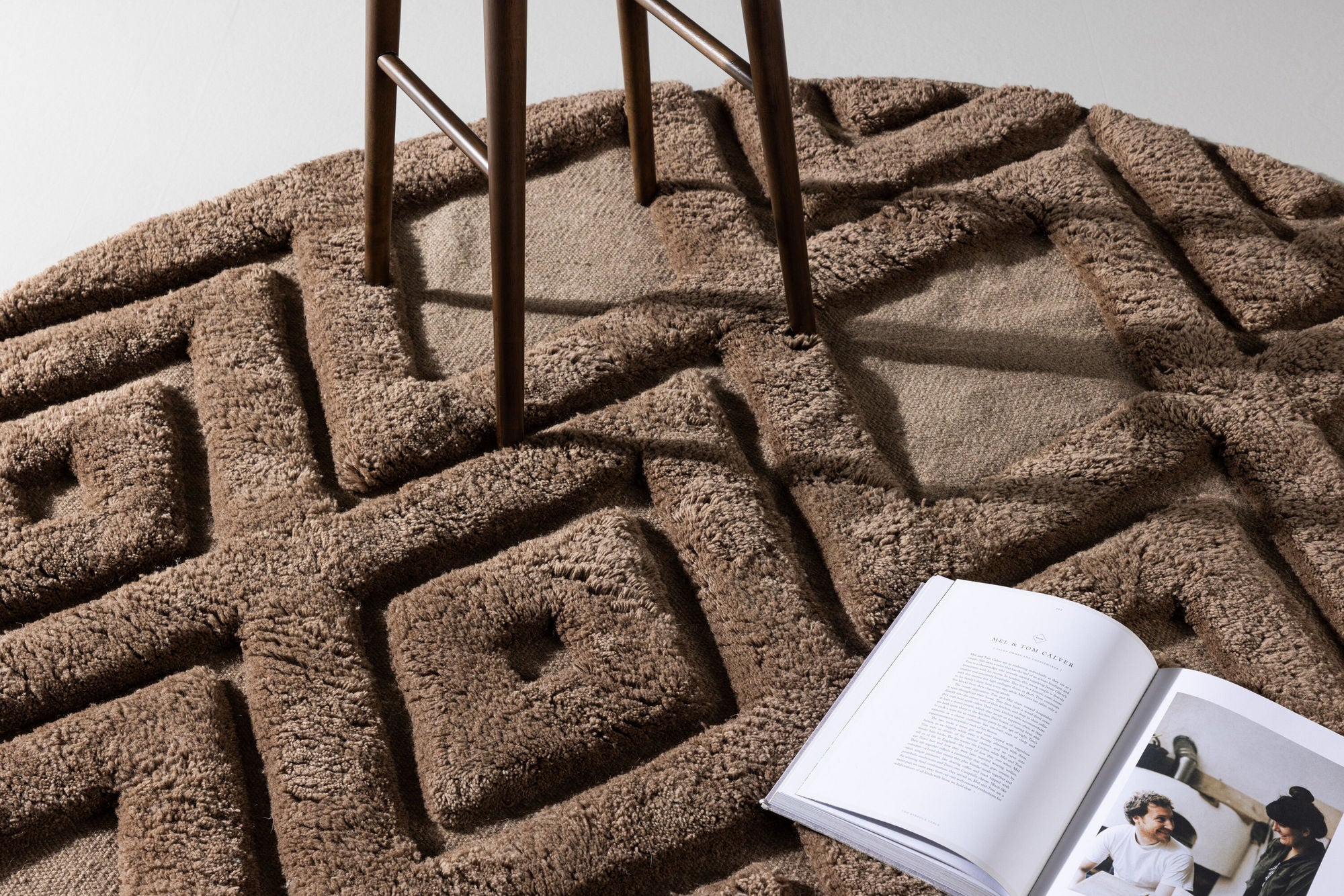 Runder Teppich Dahlia Ø200cm - Dunkelbraun-Teppich-Vind-le canapé