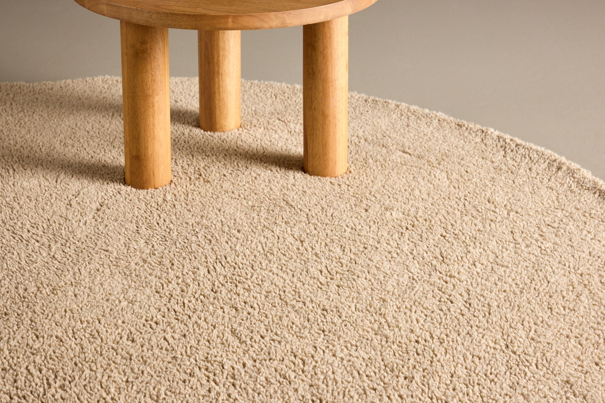 Runder Teppich Teddy Ø200cm - Beige-Teppich-Venture Home-le canapé