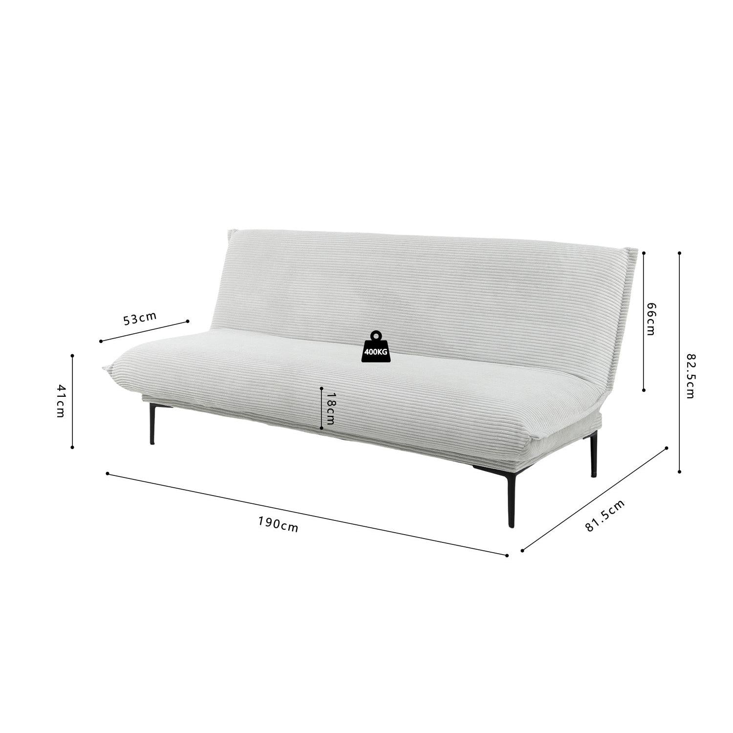 Schlafsofa Alisa aus Cord - Hellgrau-Schlafsofa-Rousseau-le canapé