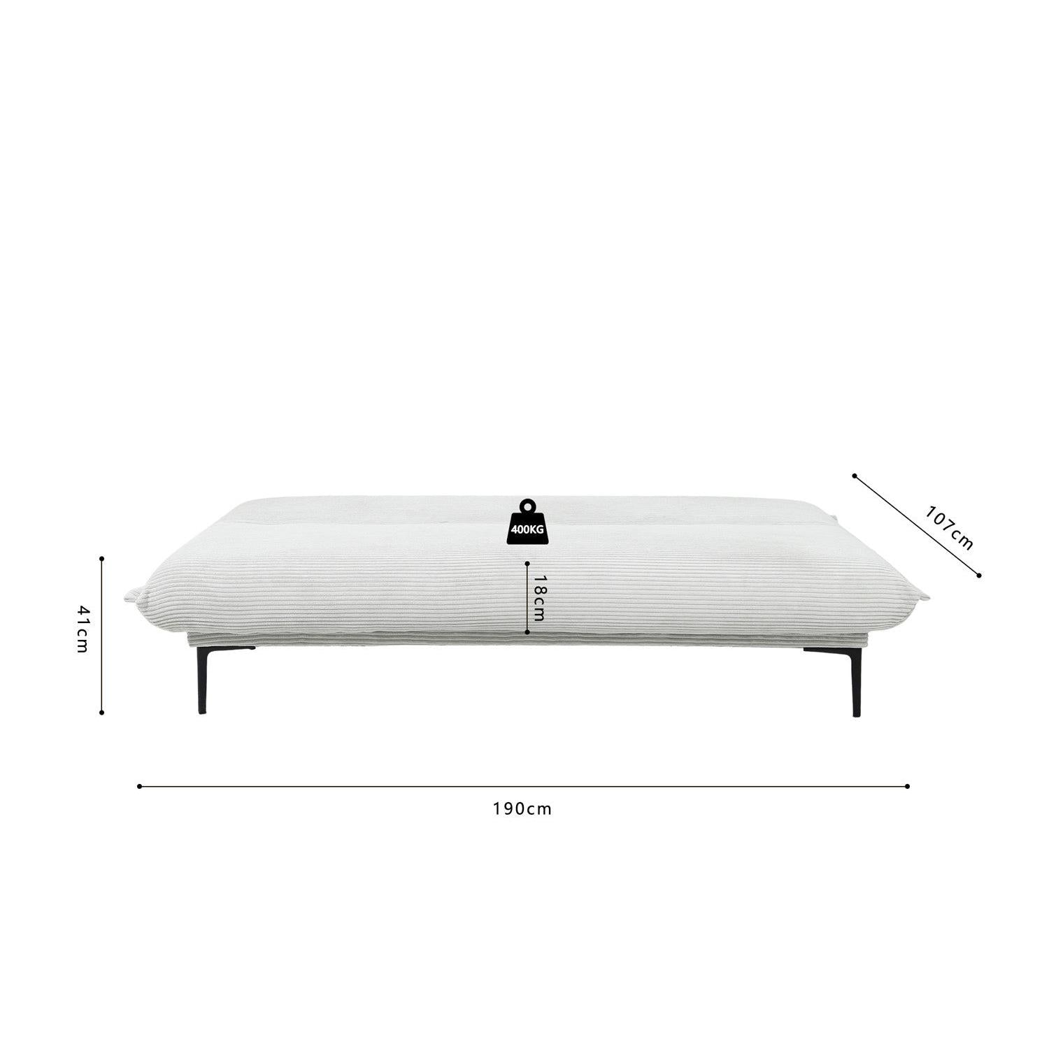 Schlafsofa Alisa aus Cord - Hellgrau-Schlafsofa-Rousseau-le canapé