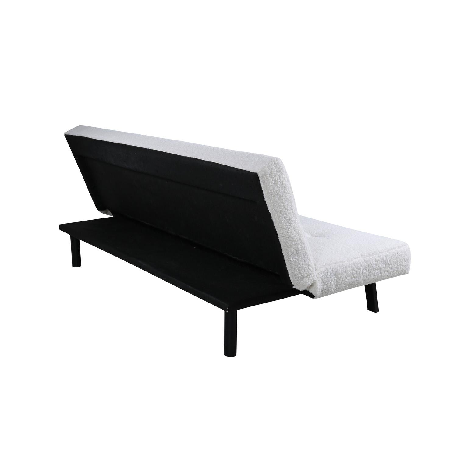 Schlafsofa Bodil 180cm aus Teddy Bouclé - Weiß-Schlafsofa-Venture Home-le canapé