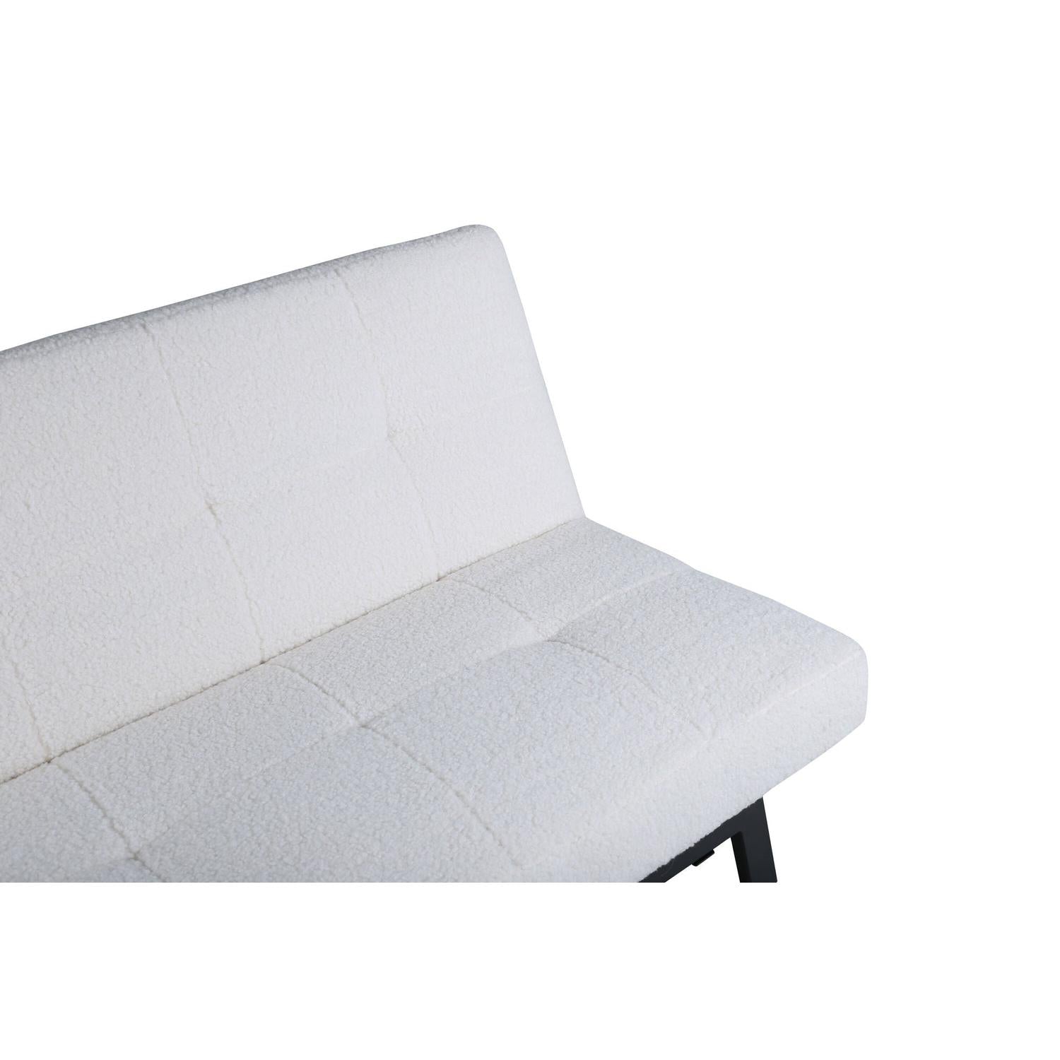 Schlafsofa Bodil 180cm aus Teddy Bouclé - Weiß-Schlafsofa-Venture Home-le canapé