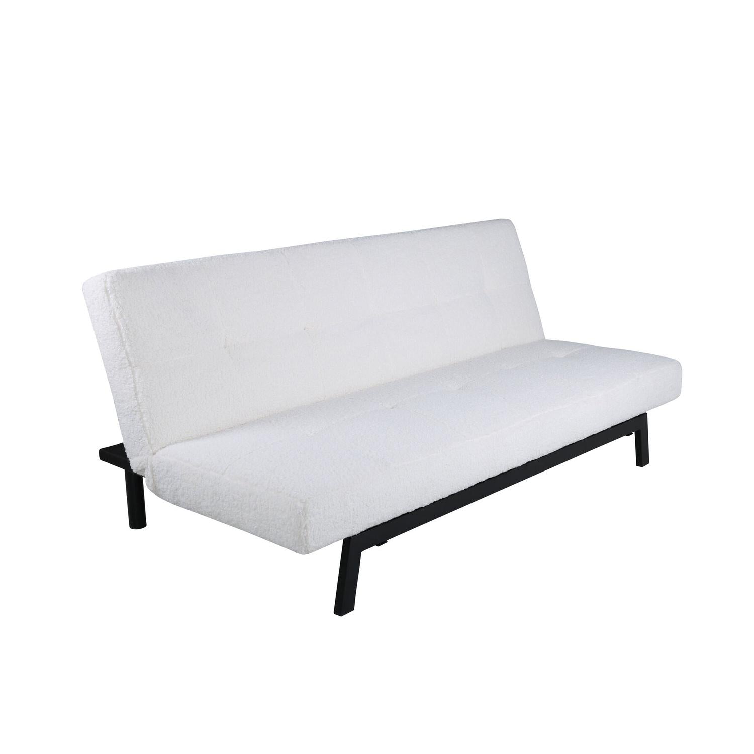 Schlafsofa Bodil 180cm aus Teddy Bouclé - Weiß-Schlafsofa-Venture Home-le canapé