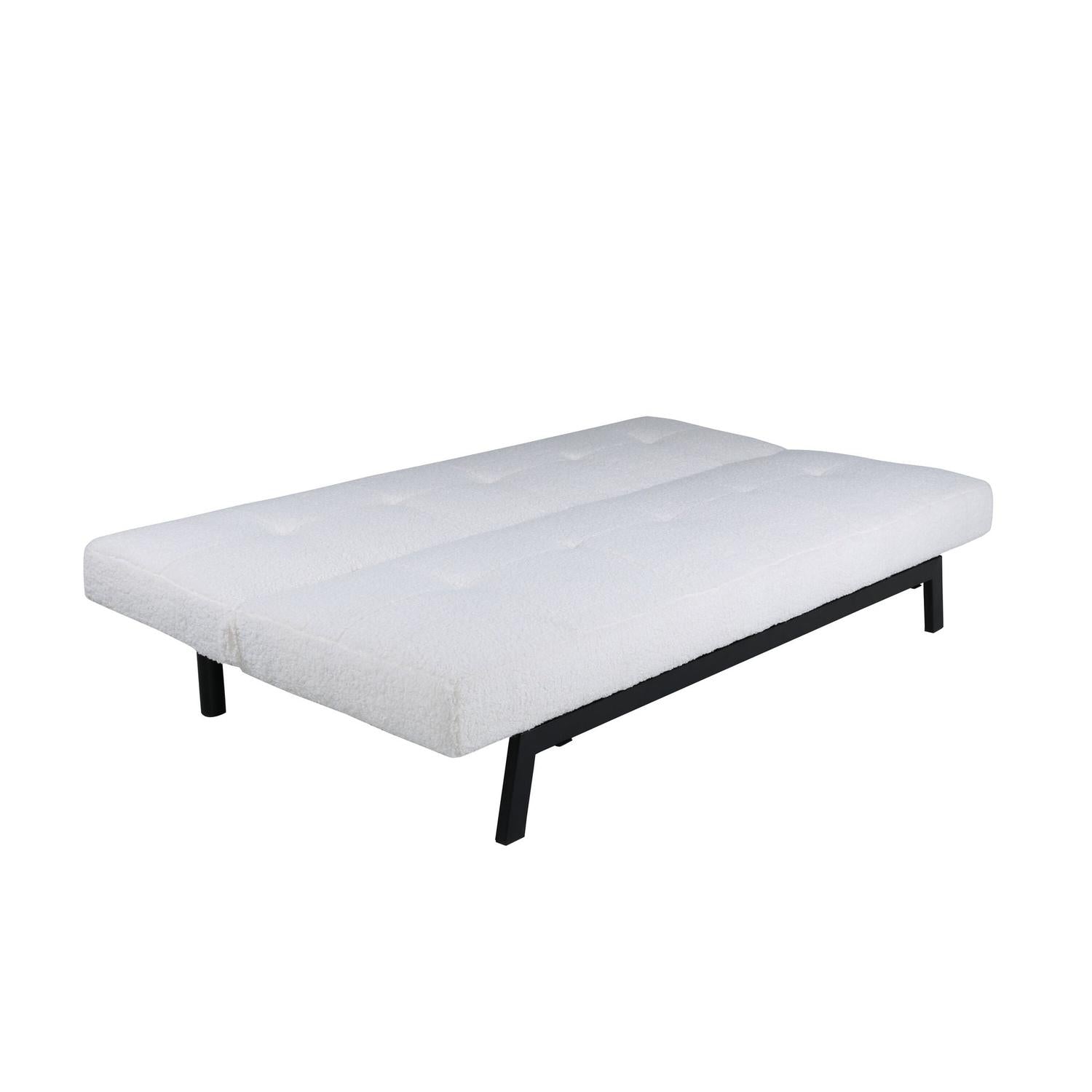 Schlafsofa Bodil 180cm aus Teddy Bouclé - Weiß-Schlafsofa-Venture Home-le canapé