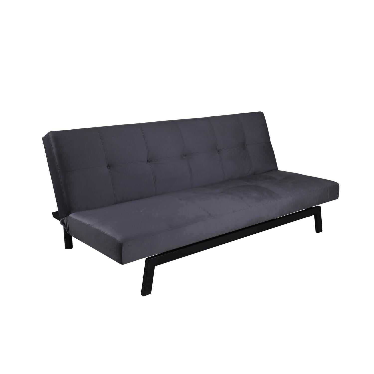 Schlafsofa Bodil aus Samt - Dunkelgrau-Schlafsofa-Venture Home-le canapé